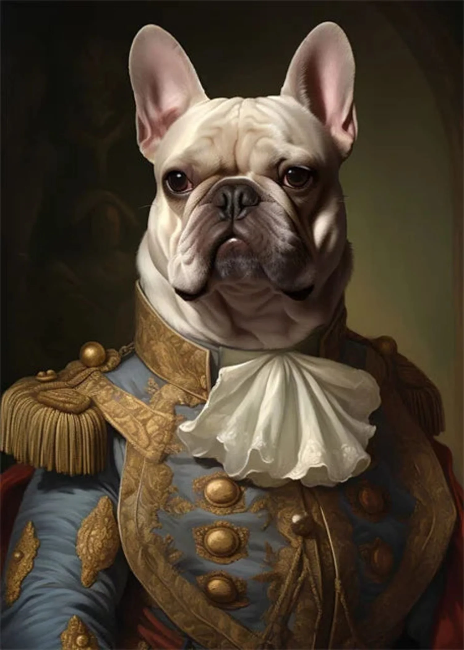Blueblood's Gaze | French Bulldog in Military Uniform - Image 4