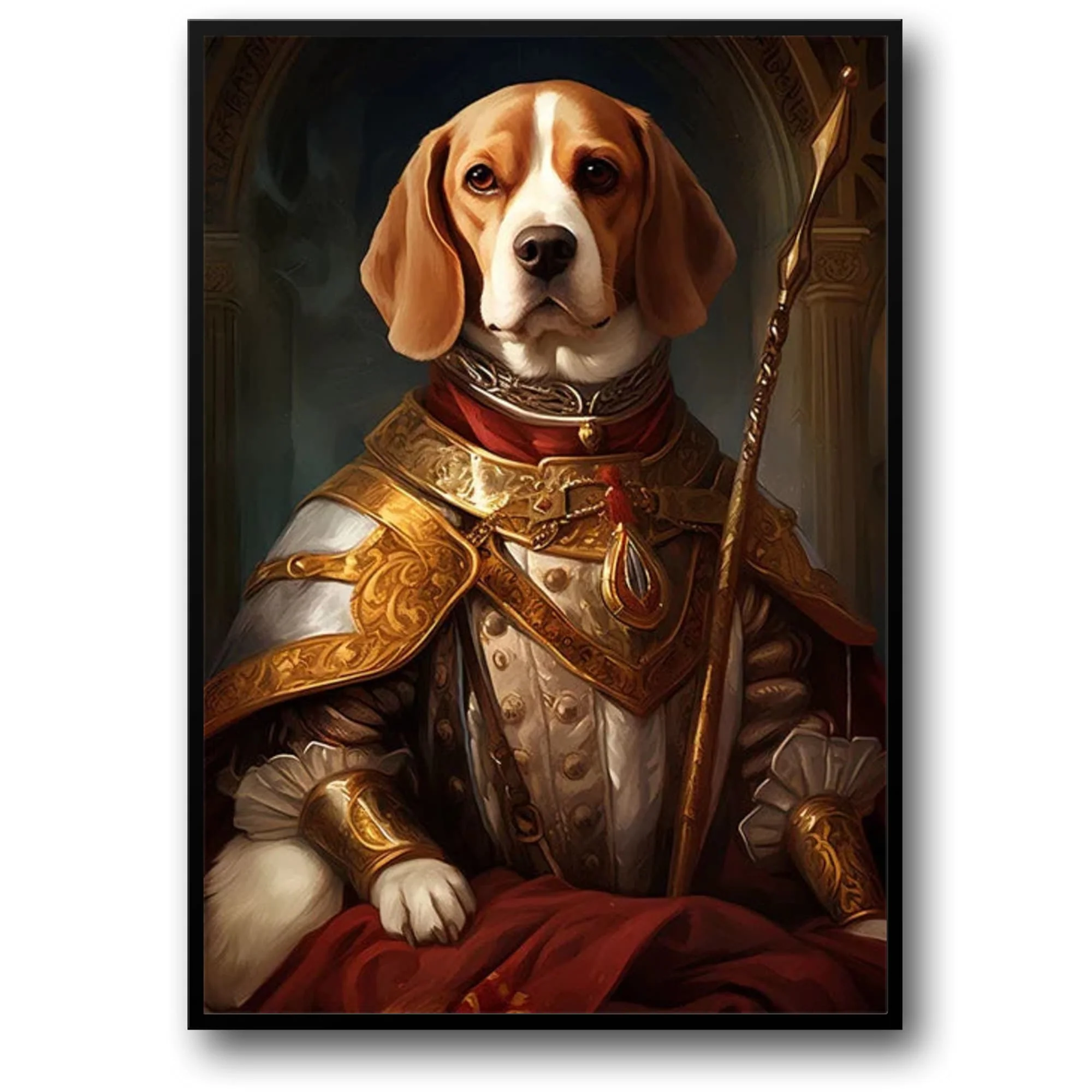 Noble Beagle Sentinel in Royal Garb