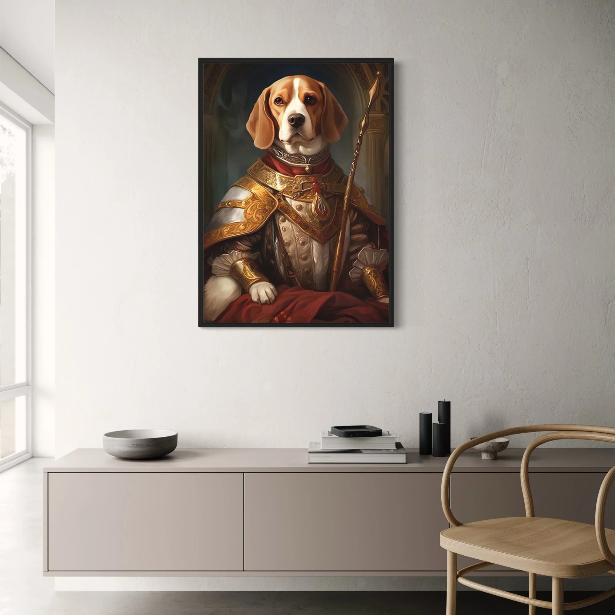 Noble Beagle Sentinel in Royal Garb - Image 2