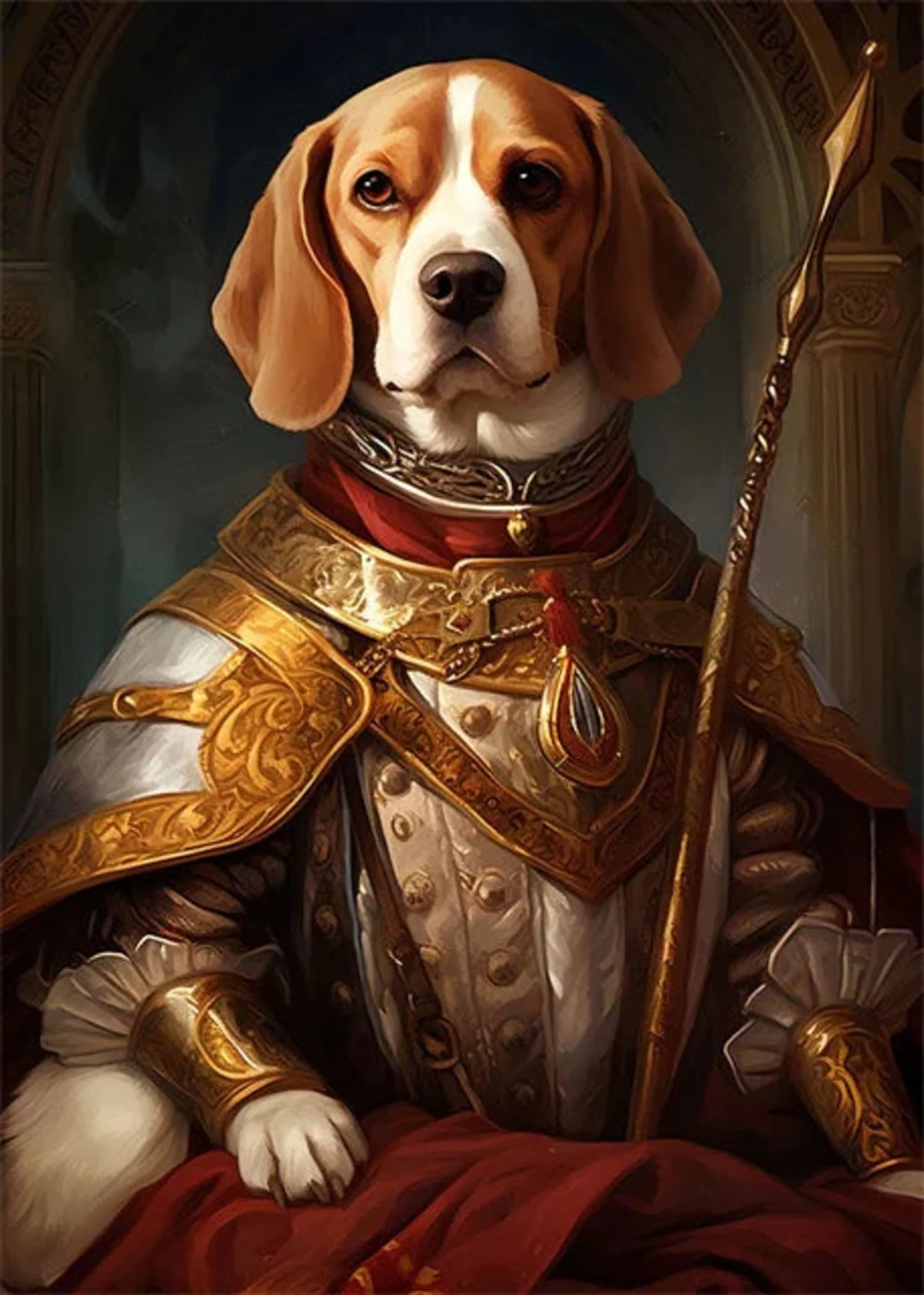 Noble Beagle Sentinel in Royal Garb - Image 4