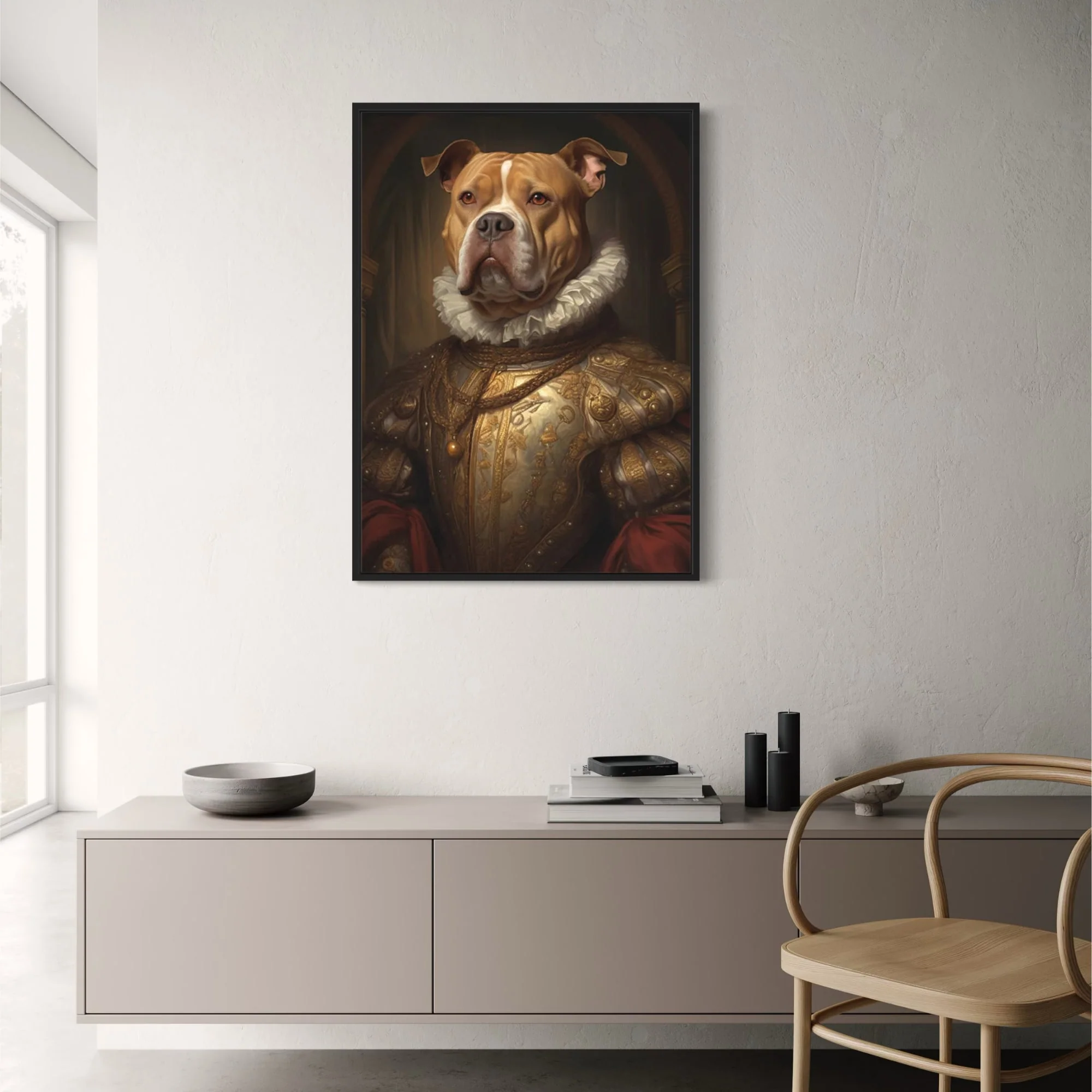 Pitbull in Golden Armor | Regal Dog Art - Image 2
