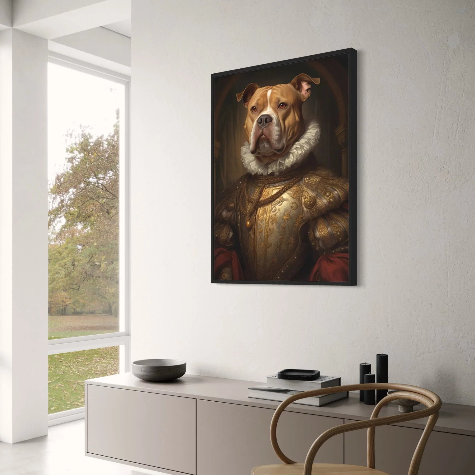 Pitbull in Golden Armor | Regal Dog Art - Image 3