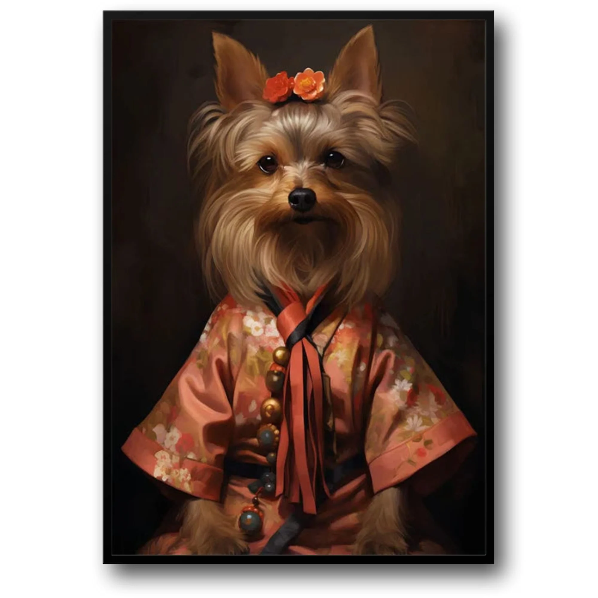 Yorkshire Terrier in Blooming Garden