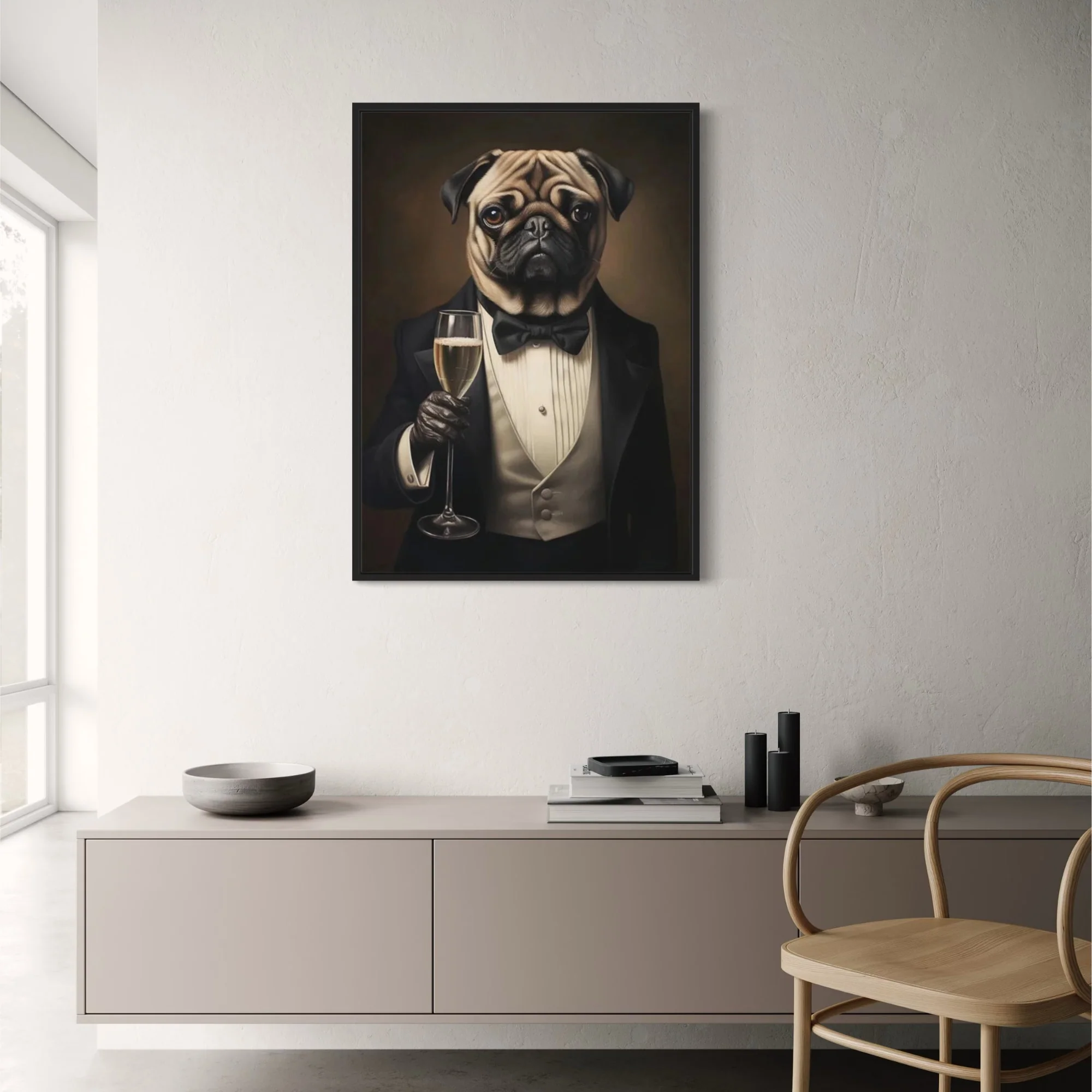 Pug in Black Tie | Classic Charming Style - Image 2