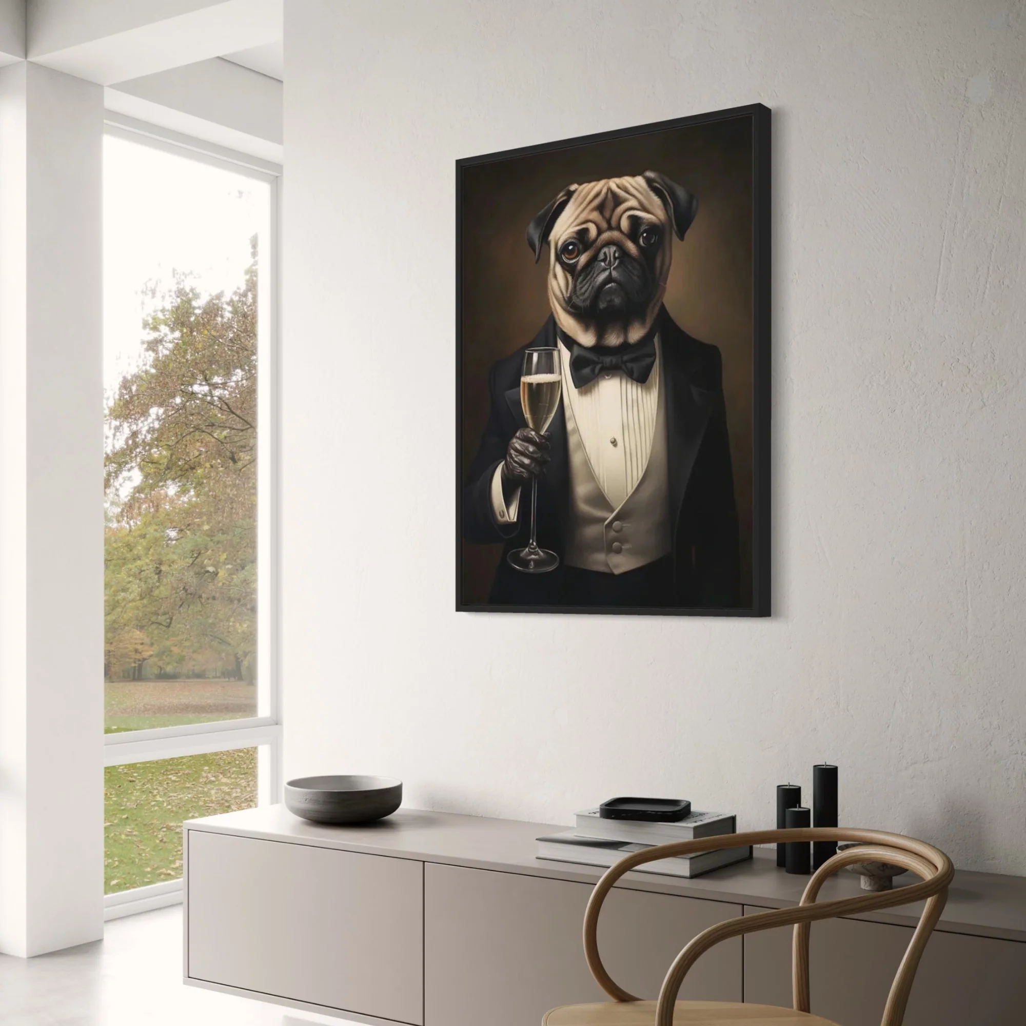 Pug in Black Tie | Classic Charming Style - Image 3