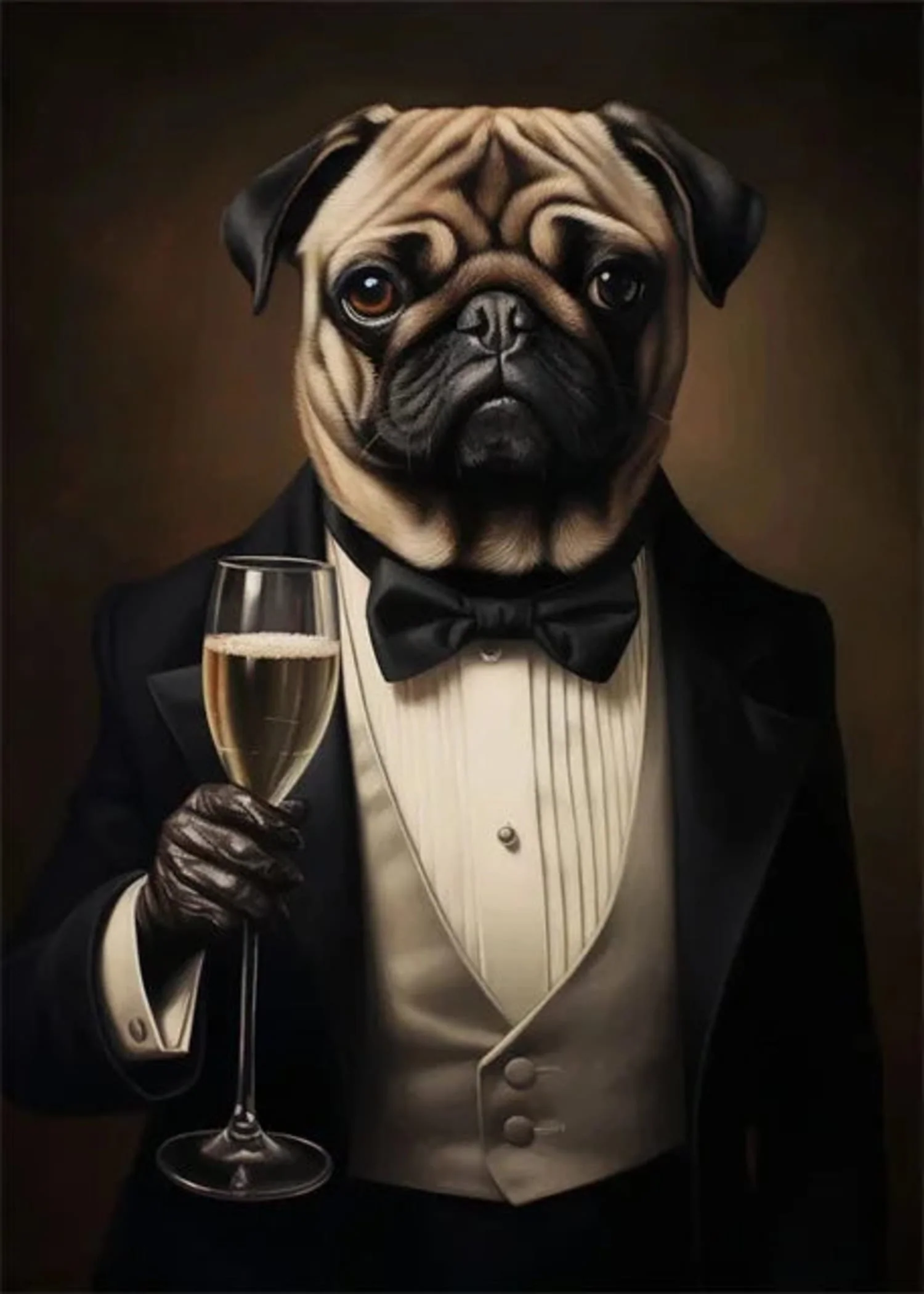 Pug in Black Tie | Classic Charming Style - Image 4