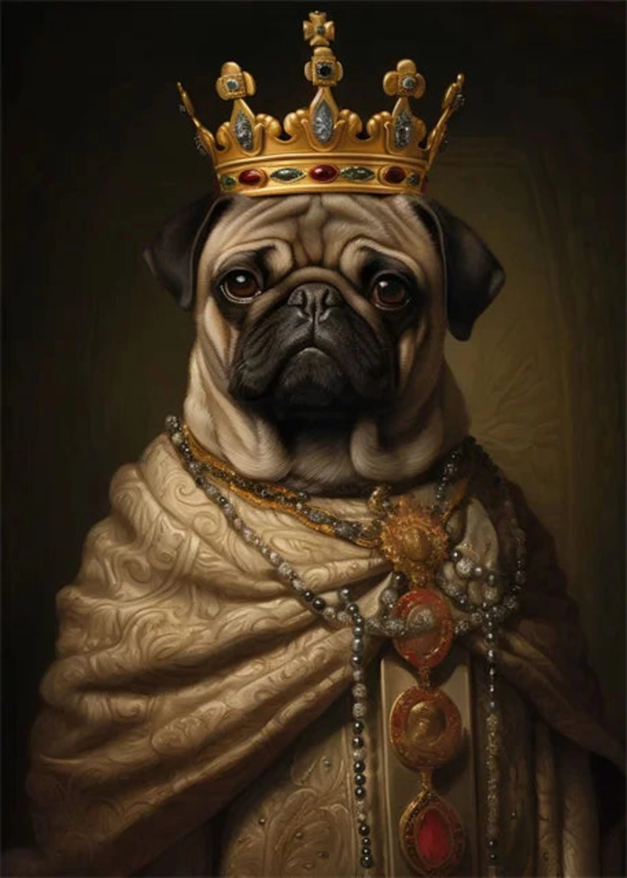 Pug Portrait | Imperial Gold | Majestic Demeanor - Image 4
