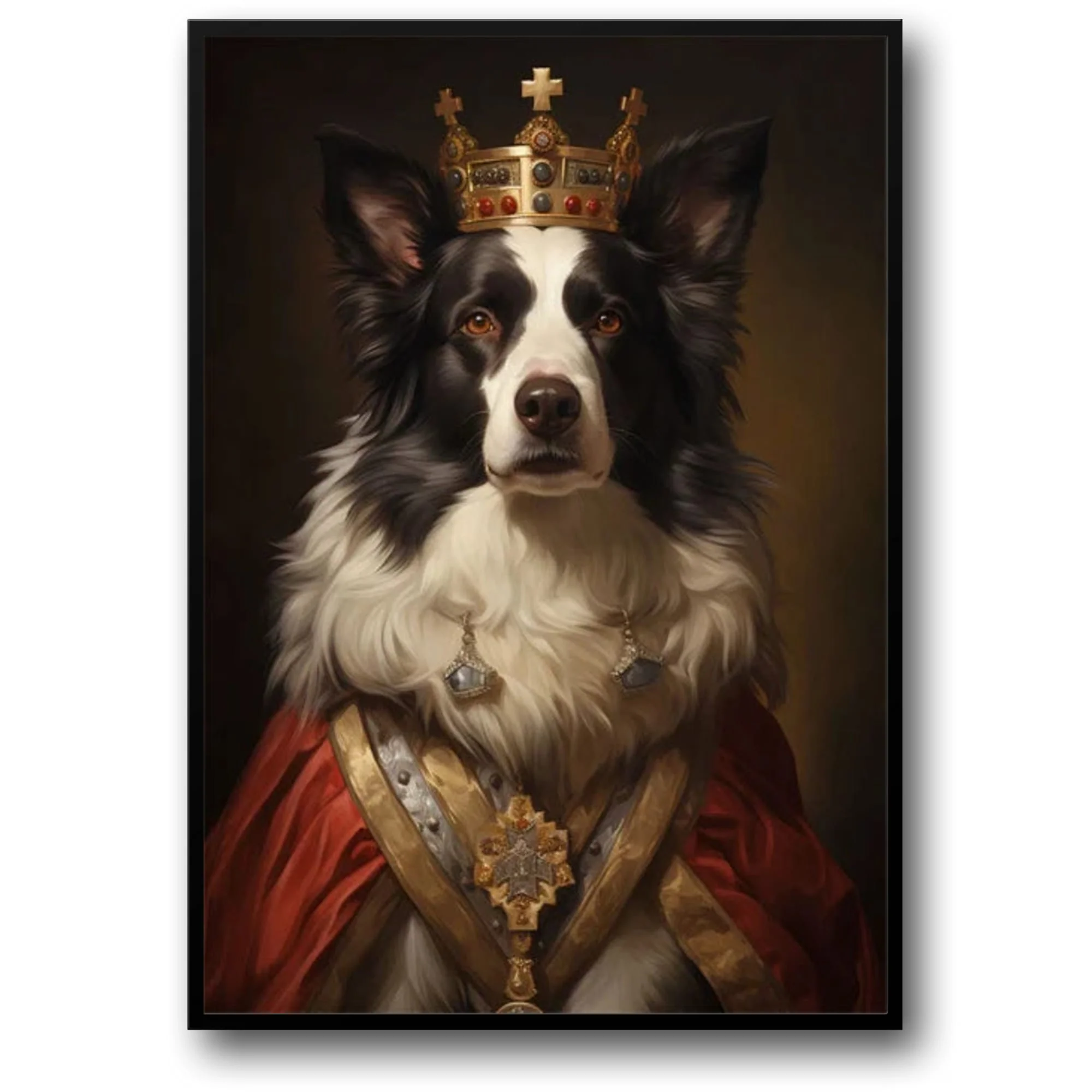 Border Collie Portrait | Royal Red Cloak