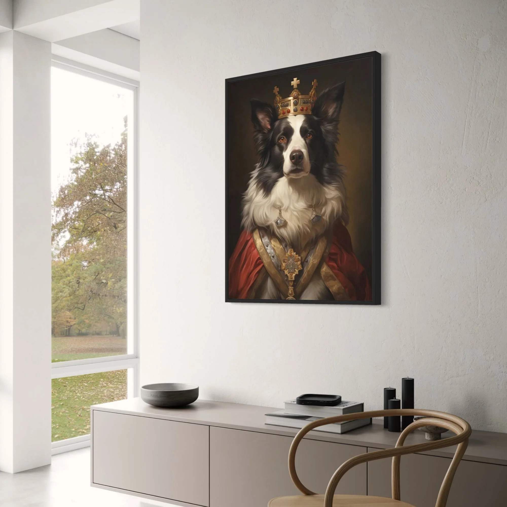 Border Collie Portrait | Royal Red Cloak - Image 3