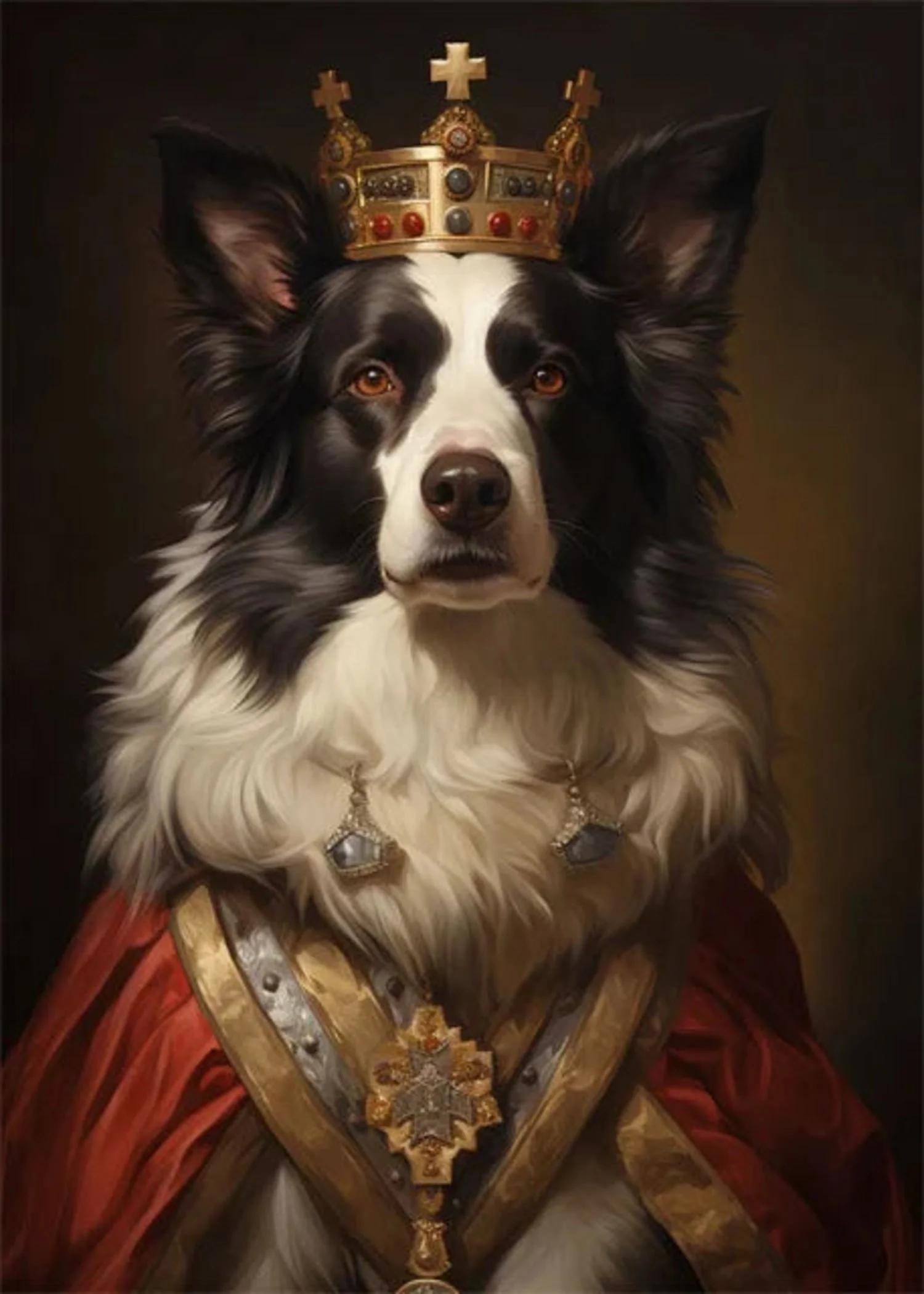Border Collie Portrait | Royal Red Cloak - Image 4