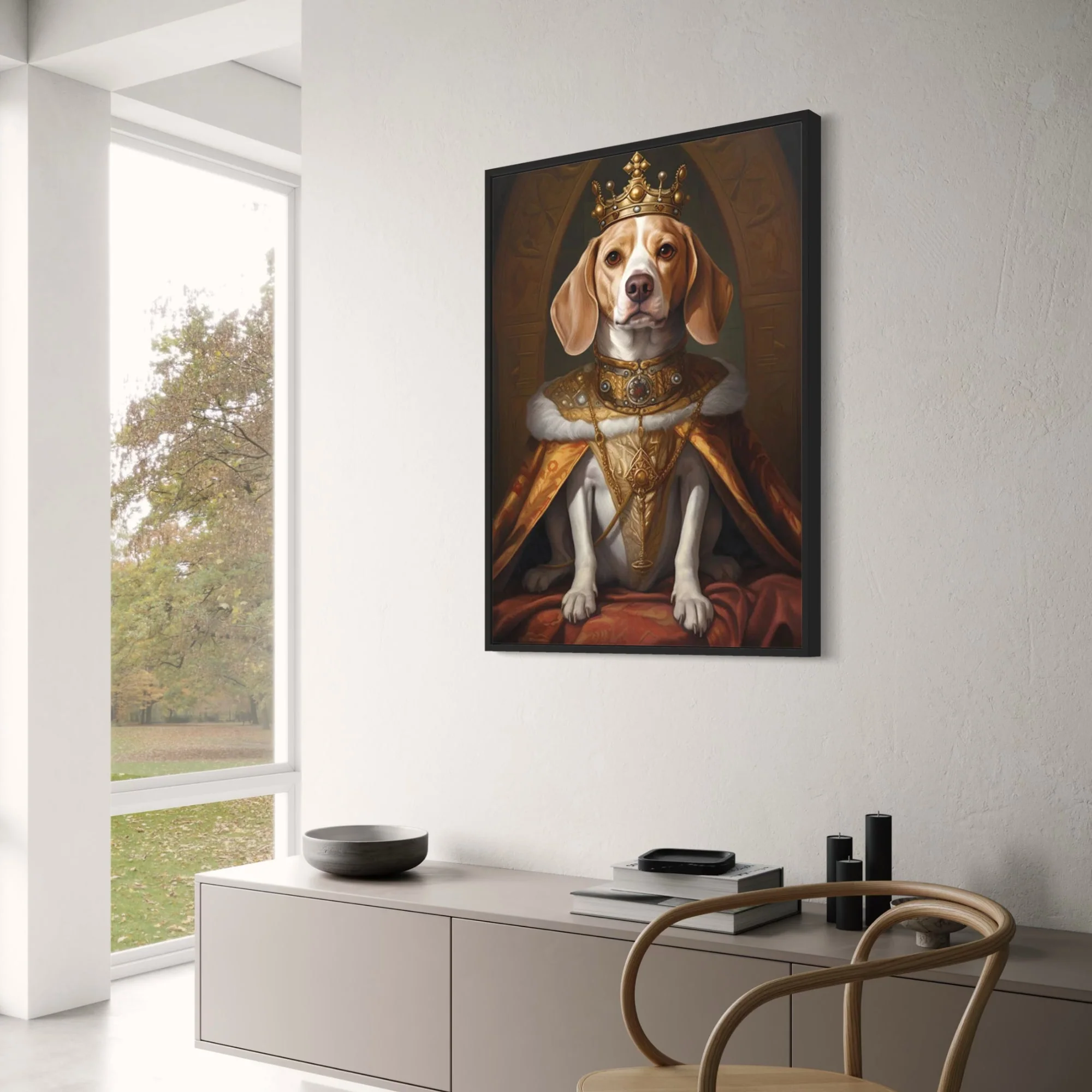 Beagle Throne of Gold | Majestic Canine Decor - Image 3