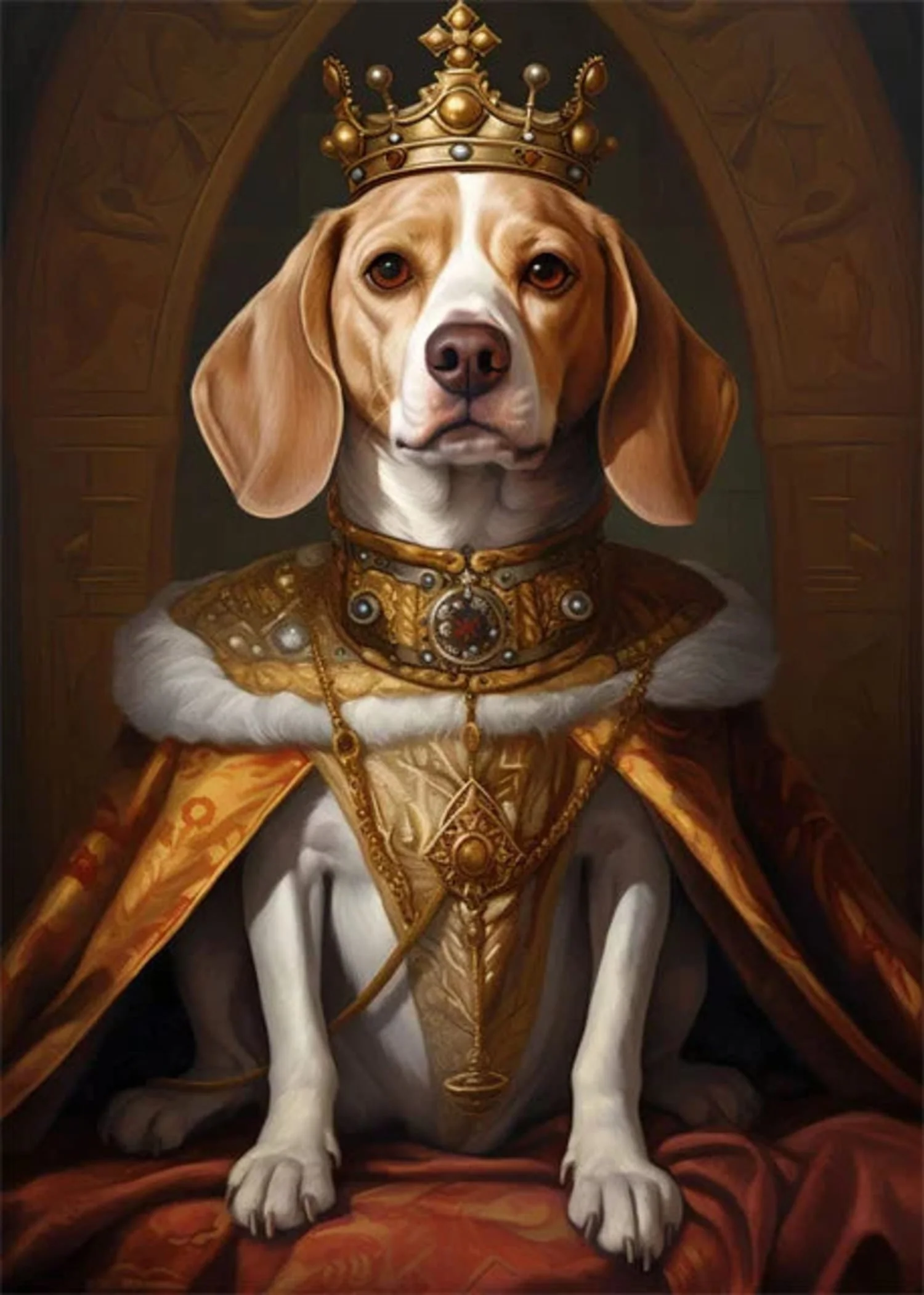 Beagle Throne of Gold | Majestic Canine Decor - Image 4