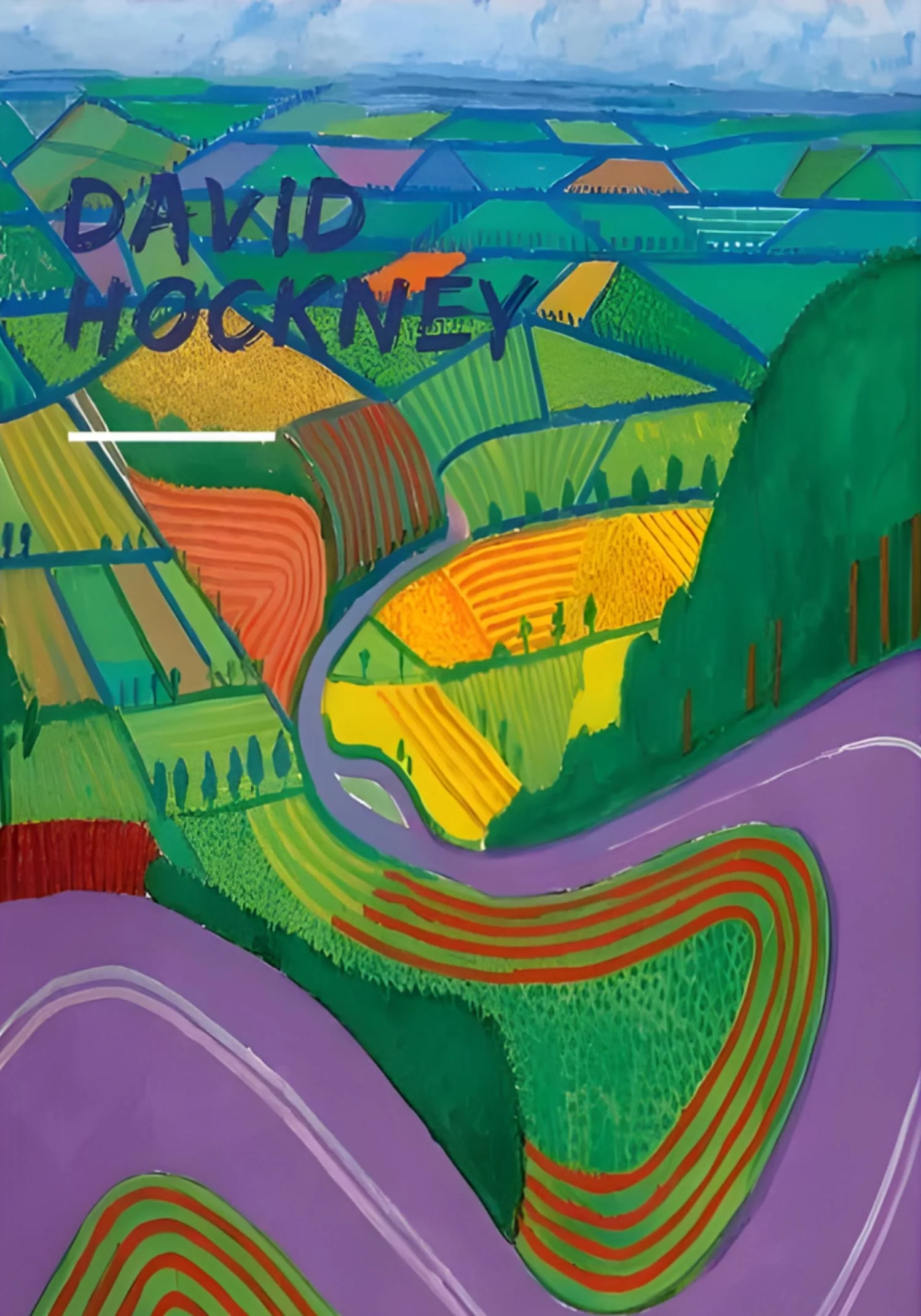 David Hockney | Purple Roads | Vibrant Landscape - Image 4