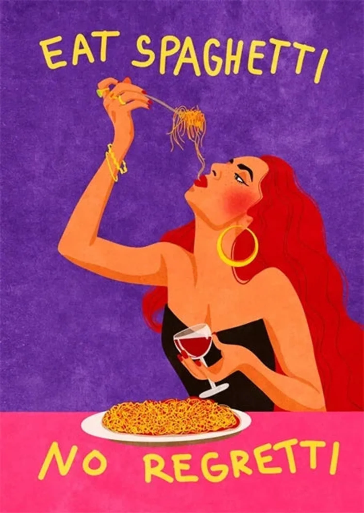 Eat Spaghetti No Regretti | Vibrant Kitchen Art - Image 4