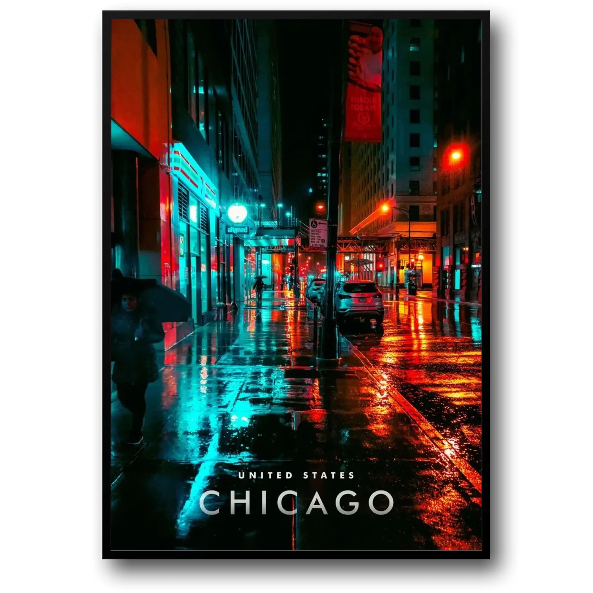 Chicago Rainy Night | Cityscape Art