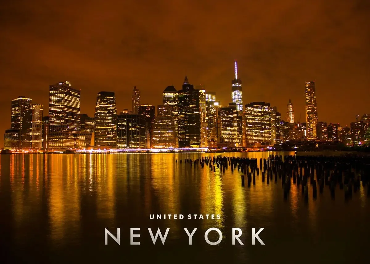 Manhattan Night Skyline | Serene Waterfront
