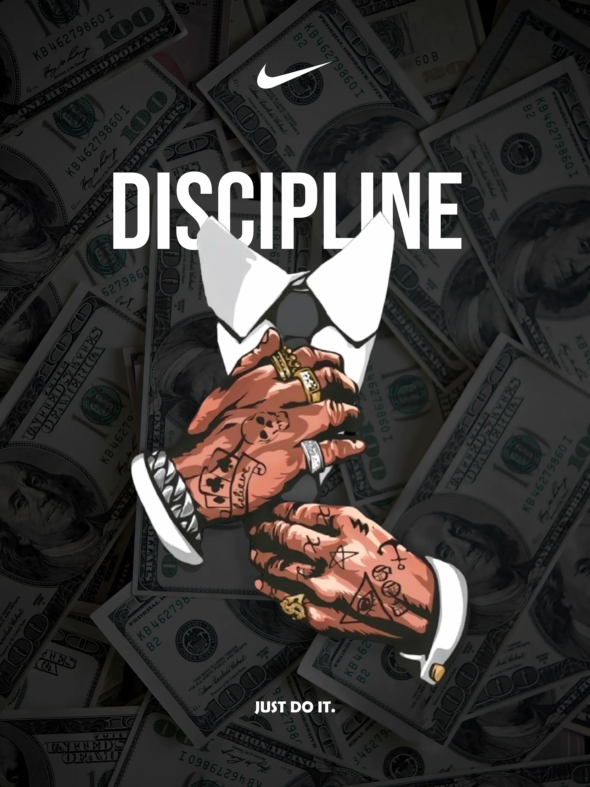 Discipline Motivation | Graphic Tattooed Hands | Just Do It - Image 4