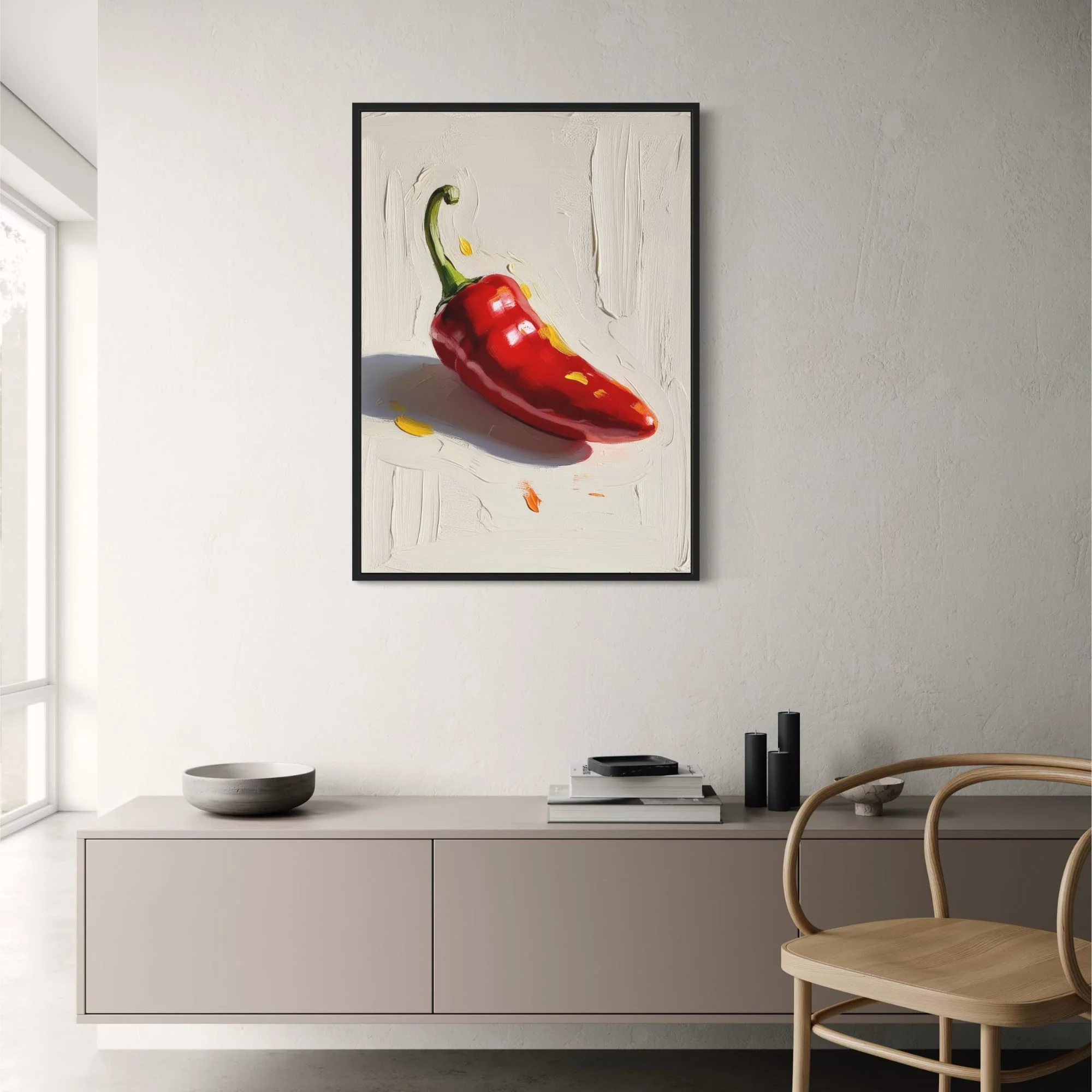 Colorful Pepper Illustration | Modern Kitchen Decor - Image 2