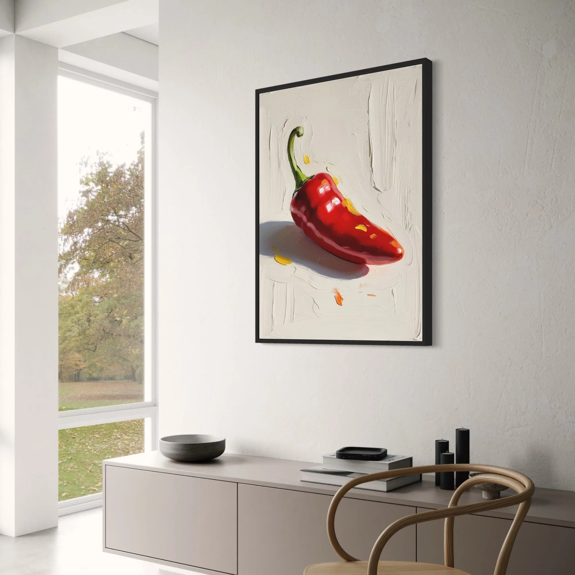 Colorful Pepper Illustration | Modern Kitchen Decor - Image 3