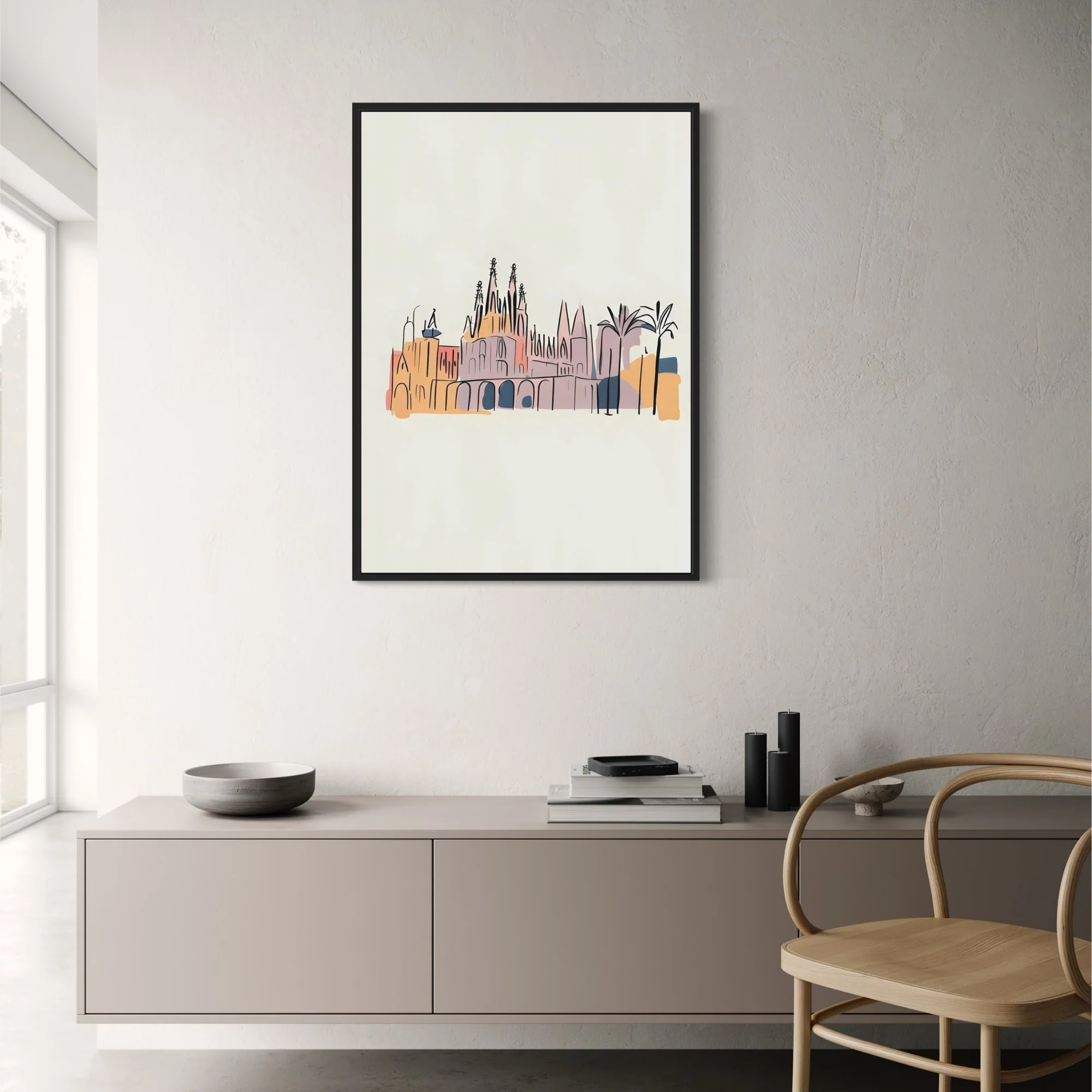 Alhambra Palace Silhouette | Minimalist Spanish Landmark - Image 2