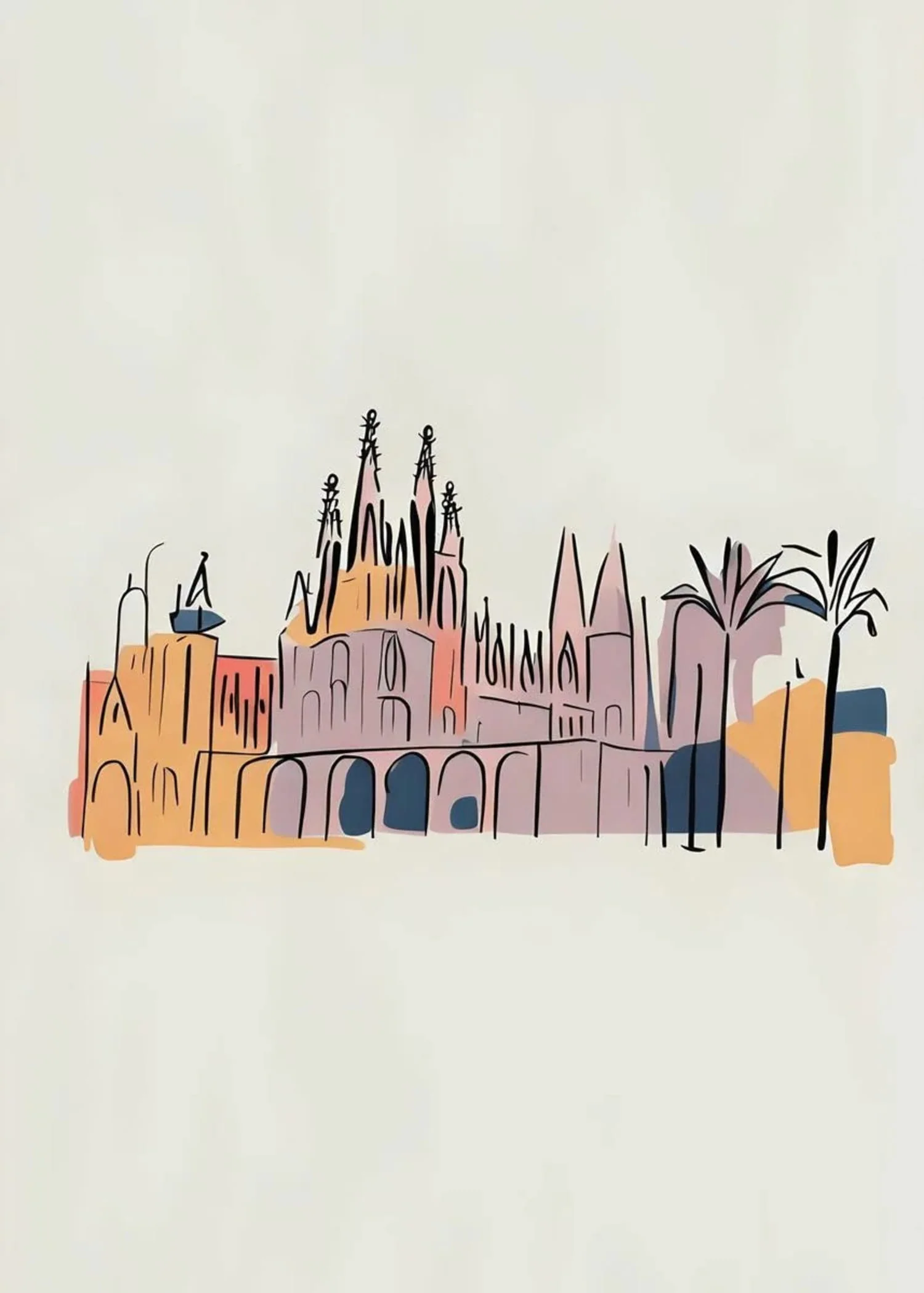 Alhambra Palace Silhouette | Minimalist Spanish Landmark - Image 4
