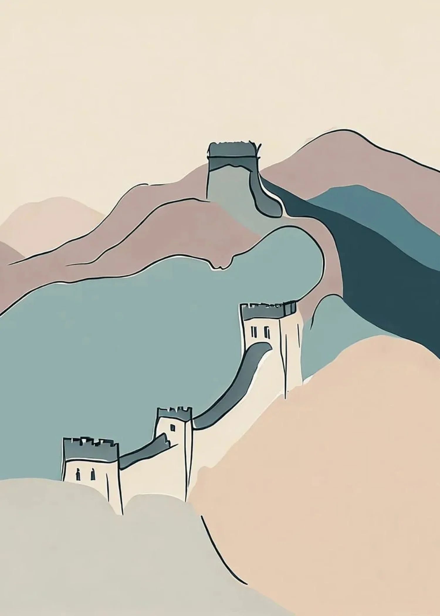 Great Wall of China | Minimalist Landscape - Image 4