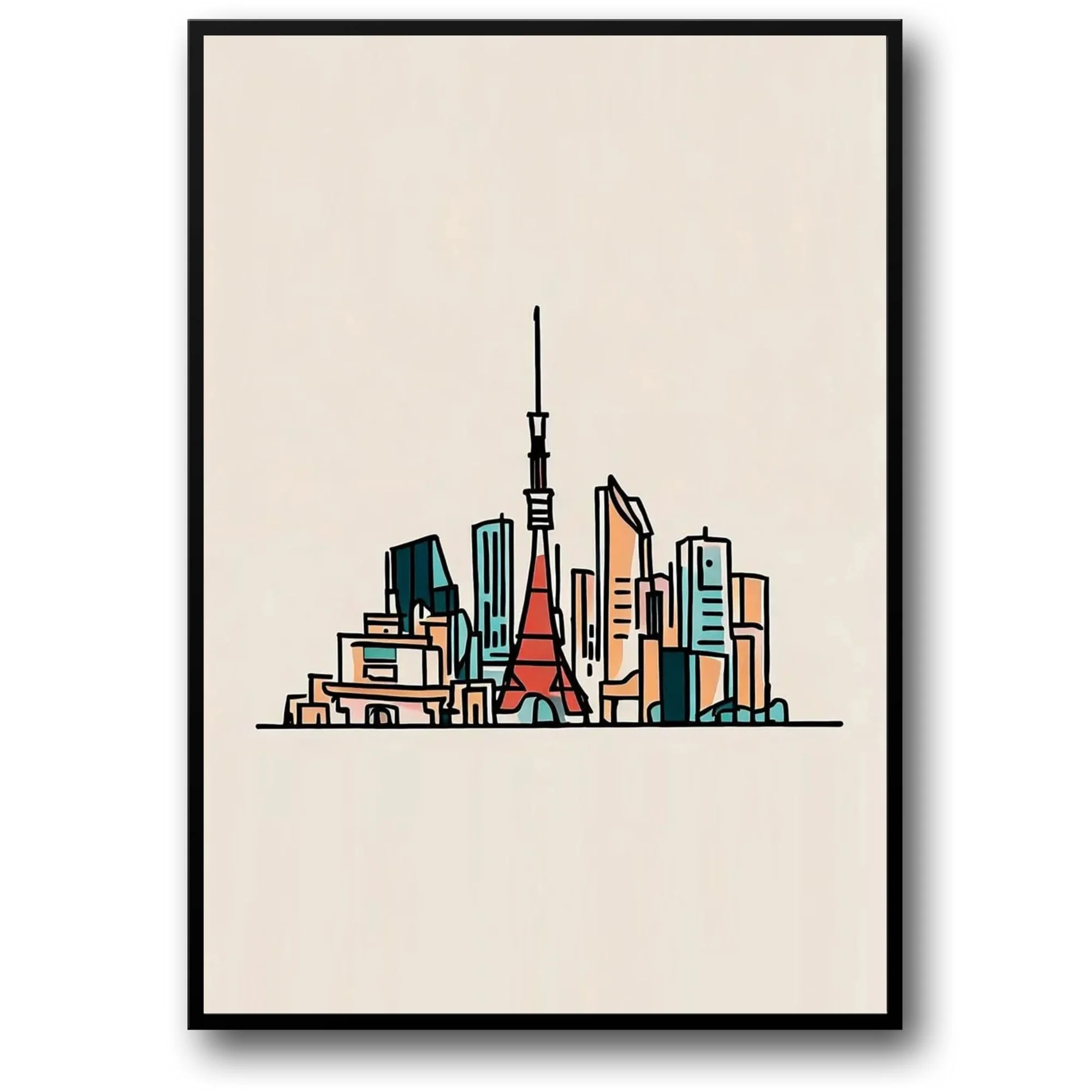 Tokyo Minimalist Skyline | Modern Cityscape