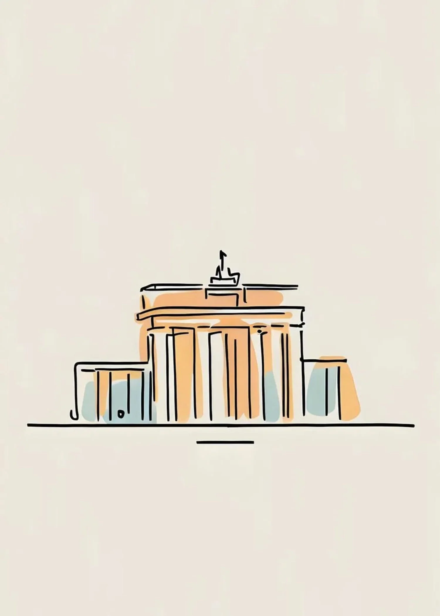 Minimalist Acropolis | Simplistic Line Art - Image 4
