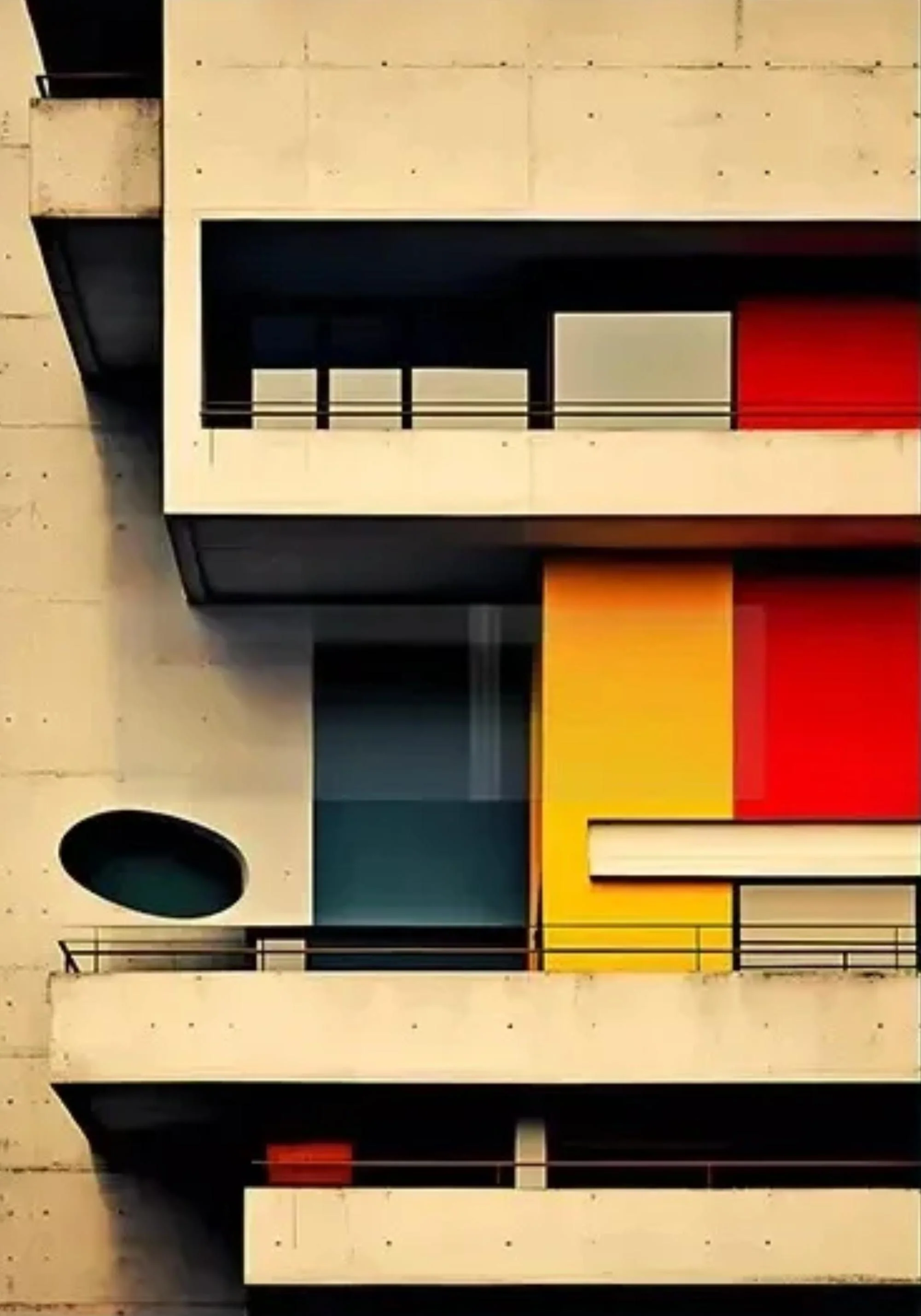 Modernist Architecture | Color Block Facade | Abstract Art - Image 2