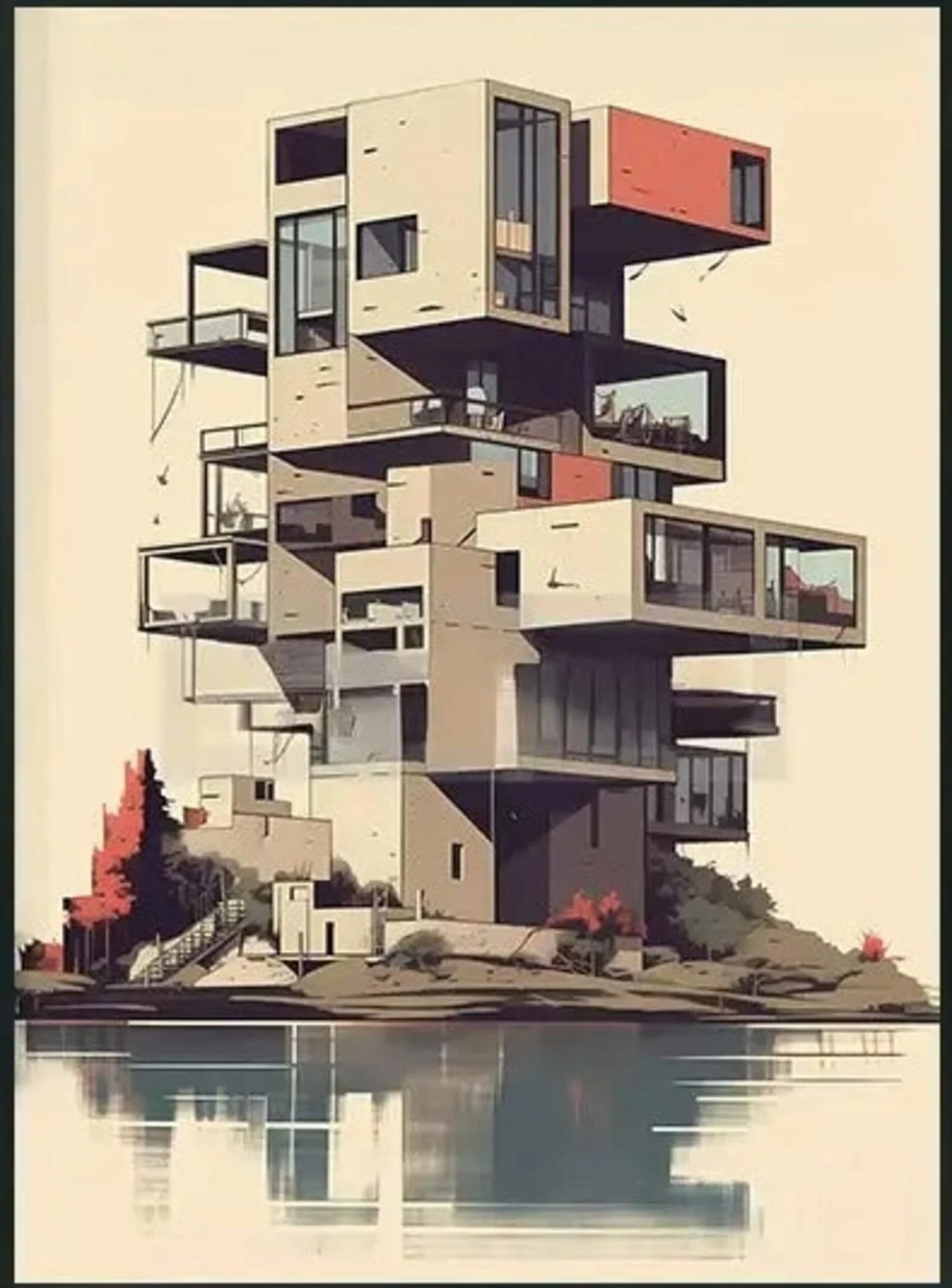 Lakeside Architecture | Minimalist Landscape - Image 4
