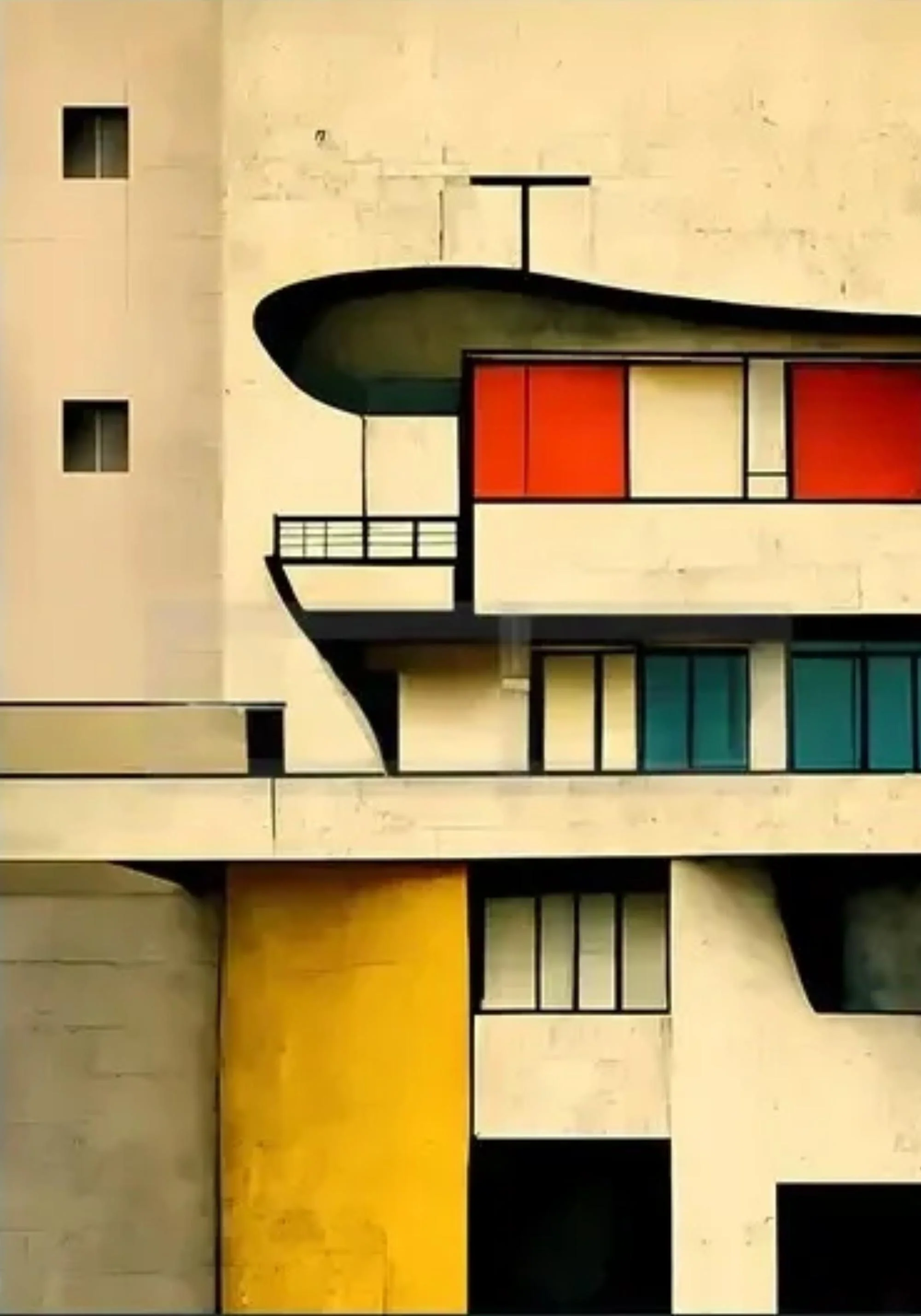 Abstract Building Facade | Color Block Design - Image 2