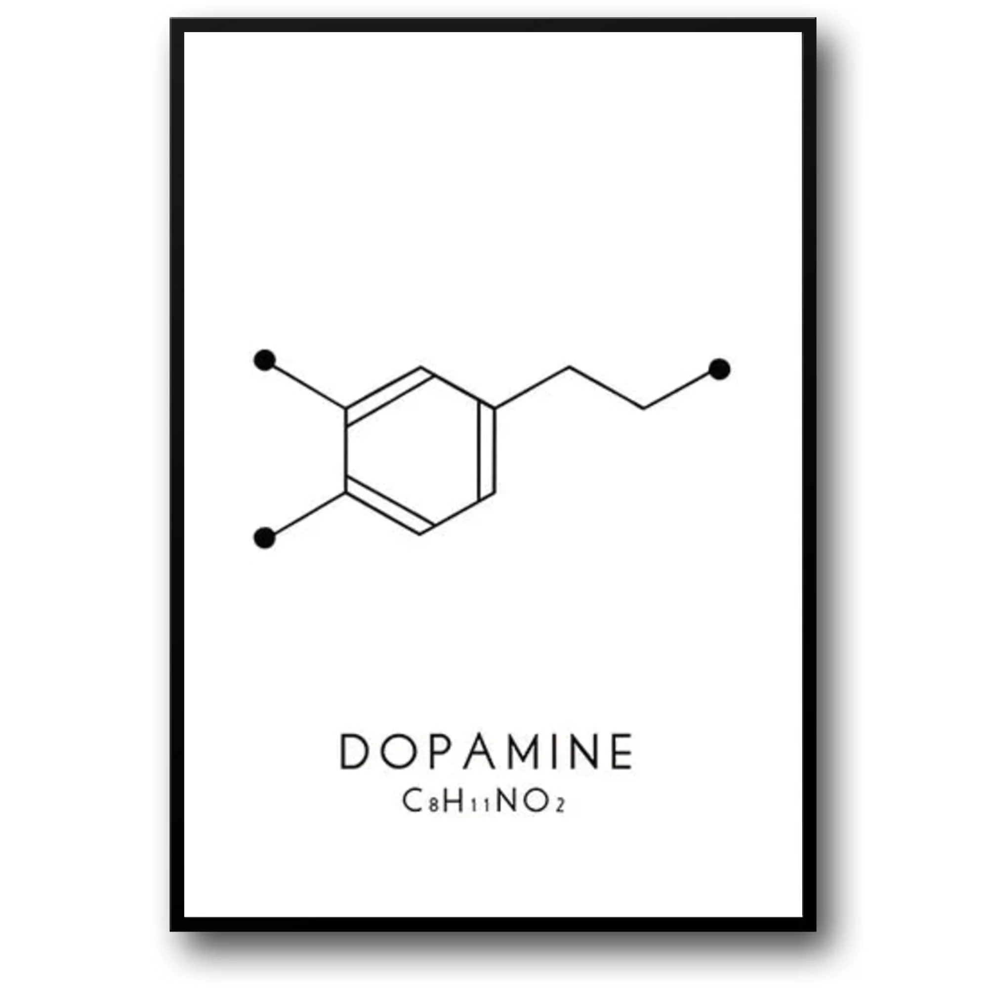 Dopamine & Serotonin Molecular Formula | Science Art