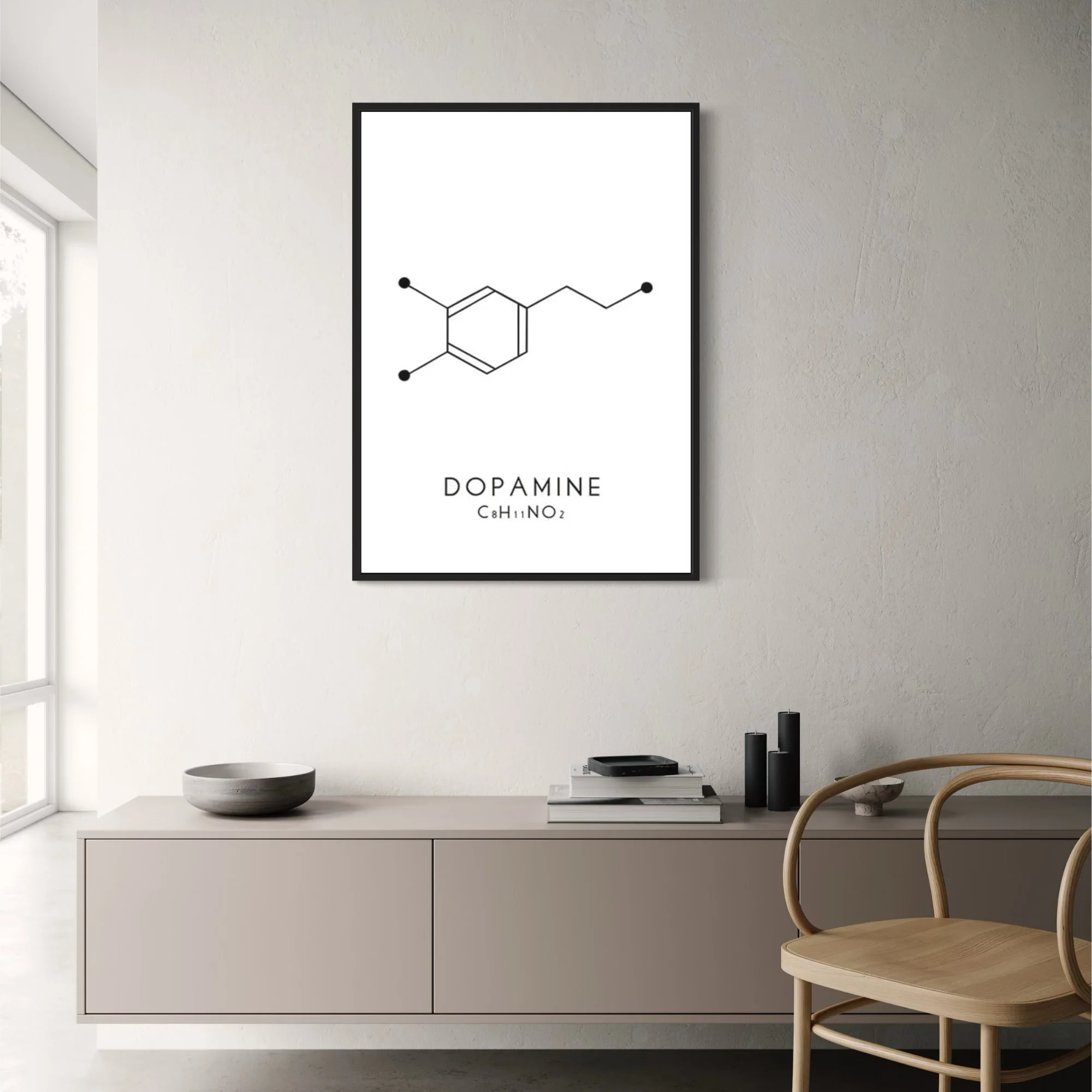 Dopamine & Serotonin Molecular Formula | Science Art - Image 2