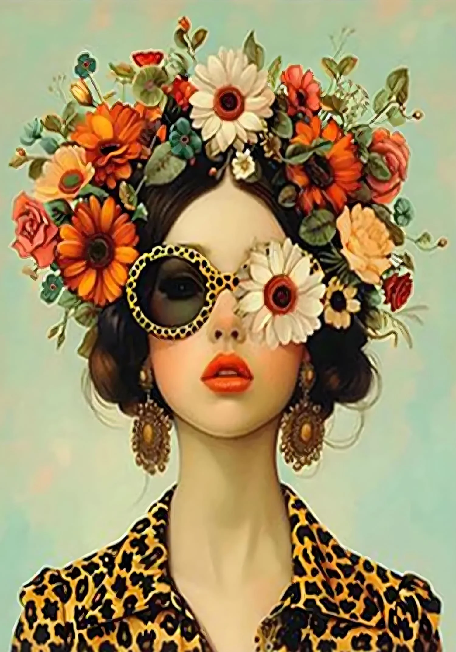 Blossoming Gaze | Floral Portrait - Image 4