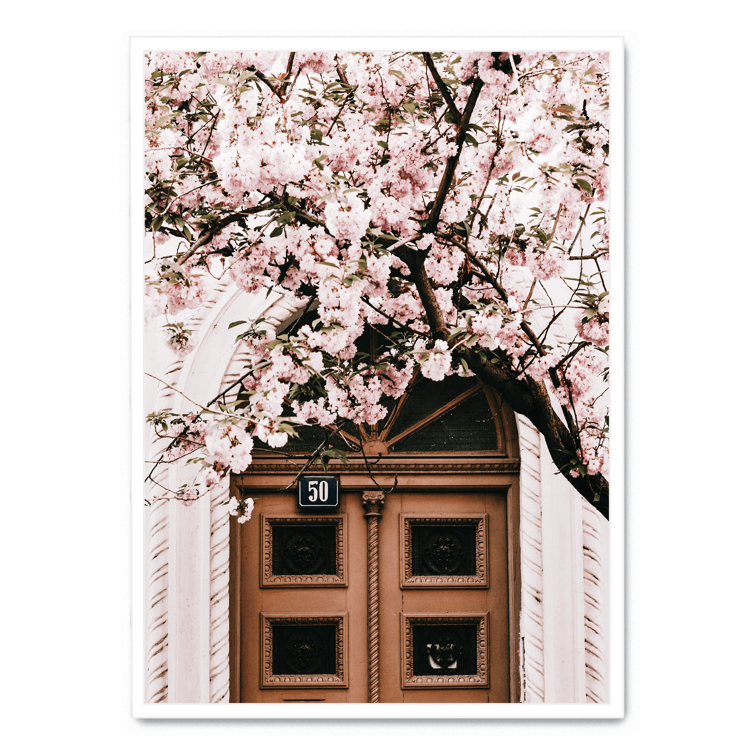Door with Pink Flowers | Floral Decor - Image 2