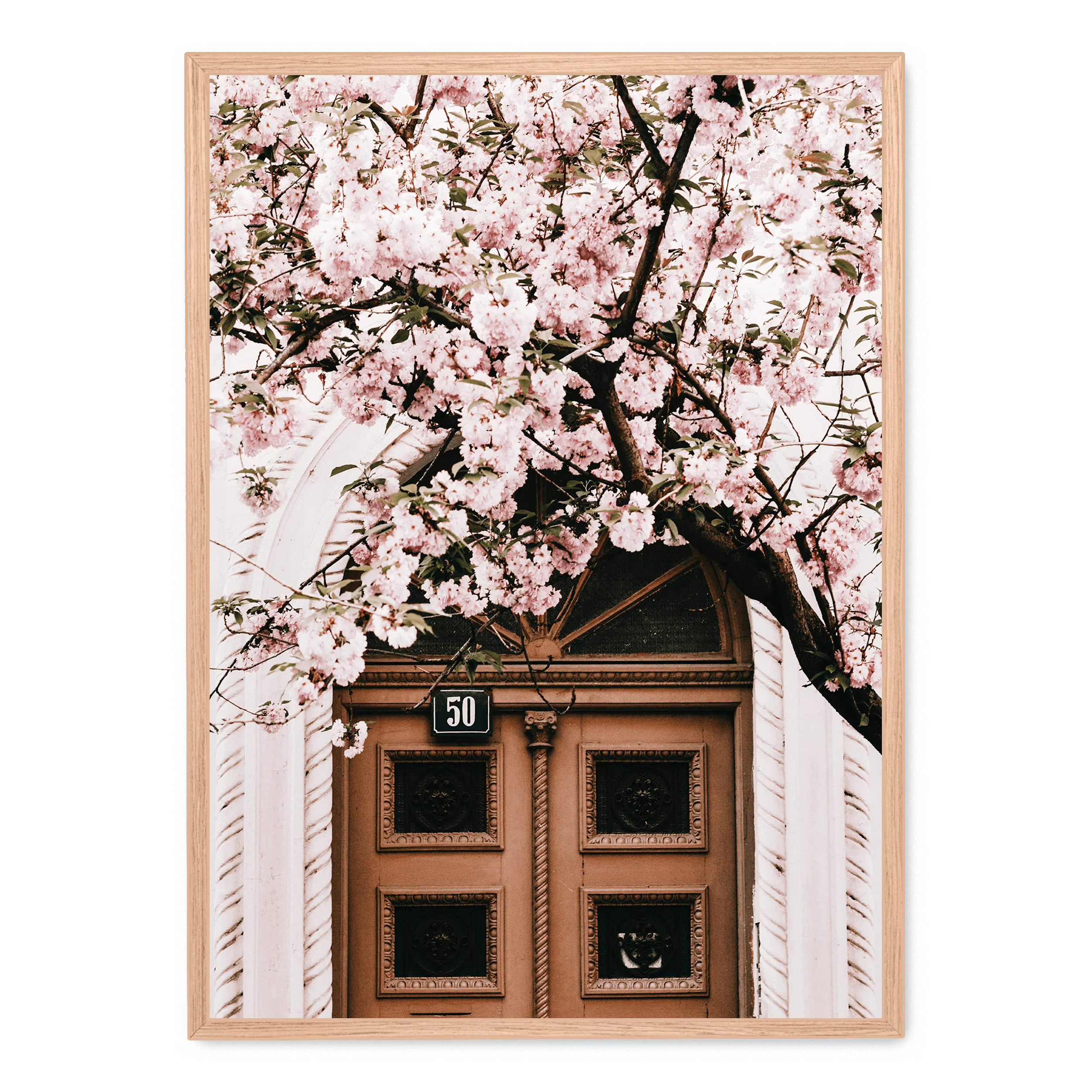 Door with Pink Flowers | Floral Decor - Image 3