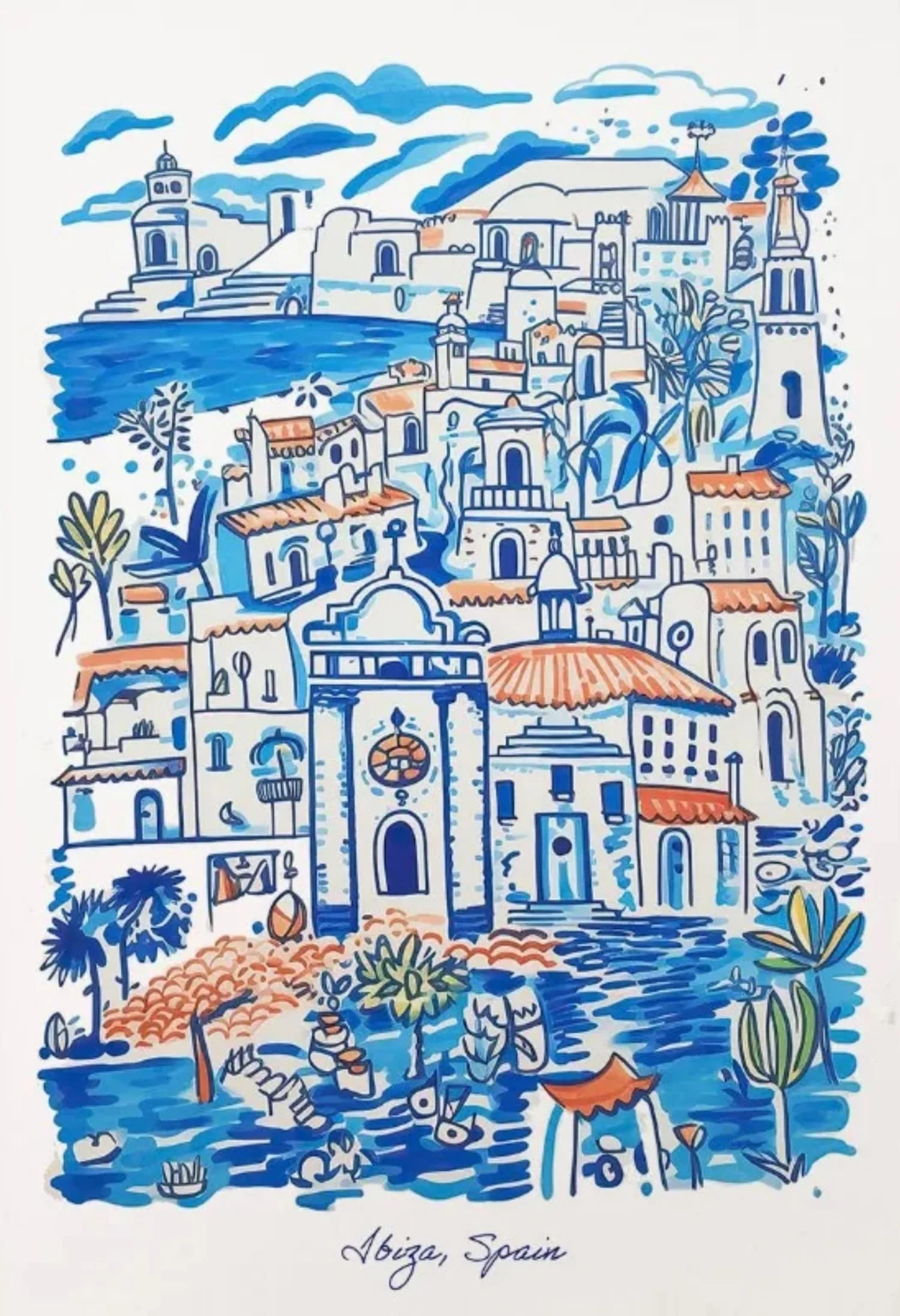 Ibiza | Colorful Mediterranean Seaside Art - Image 4
