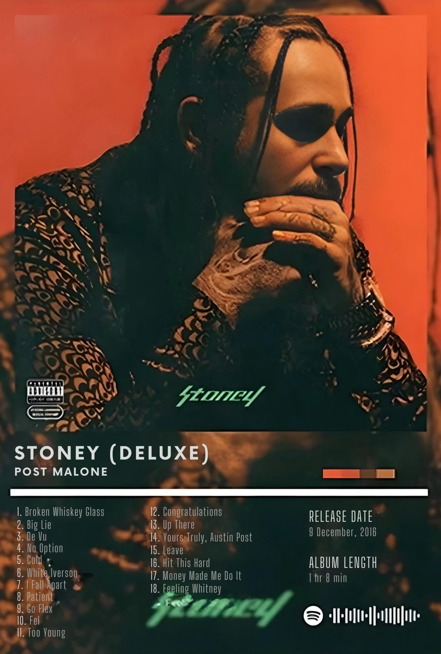 Post Malone | Stoney Deluxe Album Cover | Iconic Rap Art - Image 4