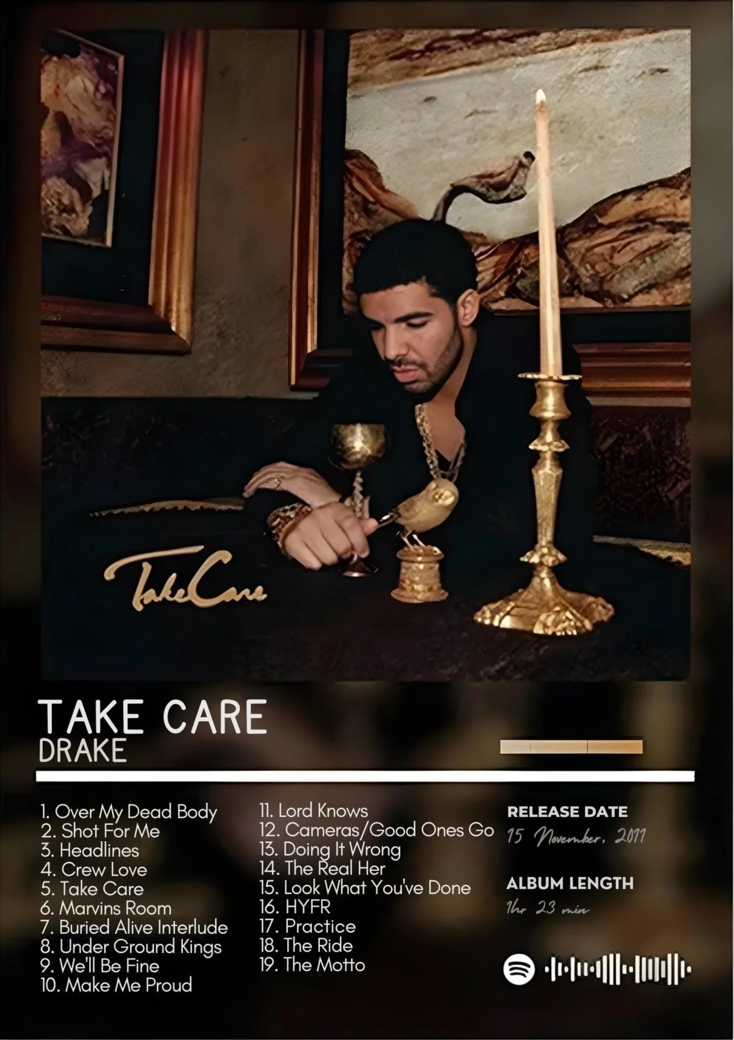 Drake Take Care | Iconic Album Cover | Hip Hop Art - Image 4