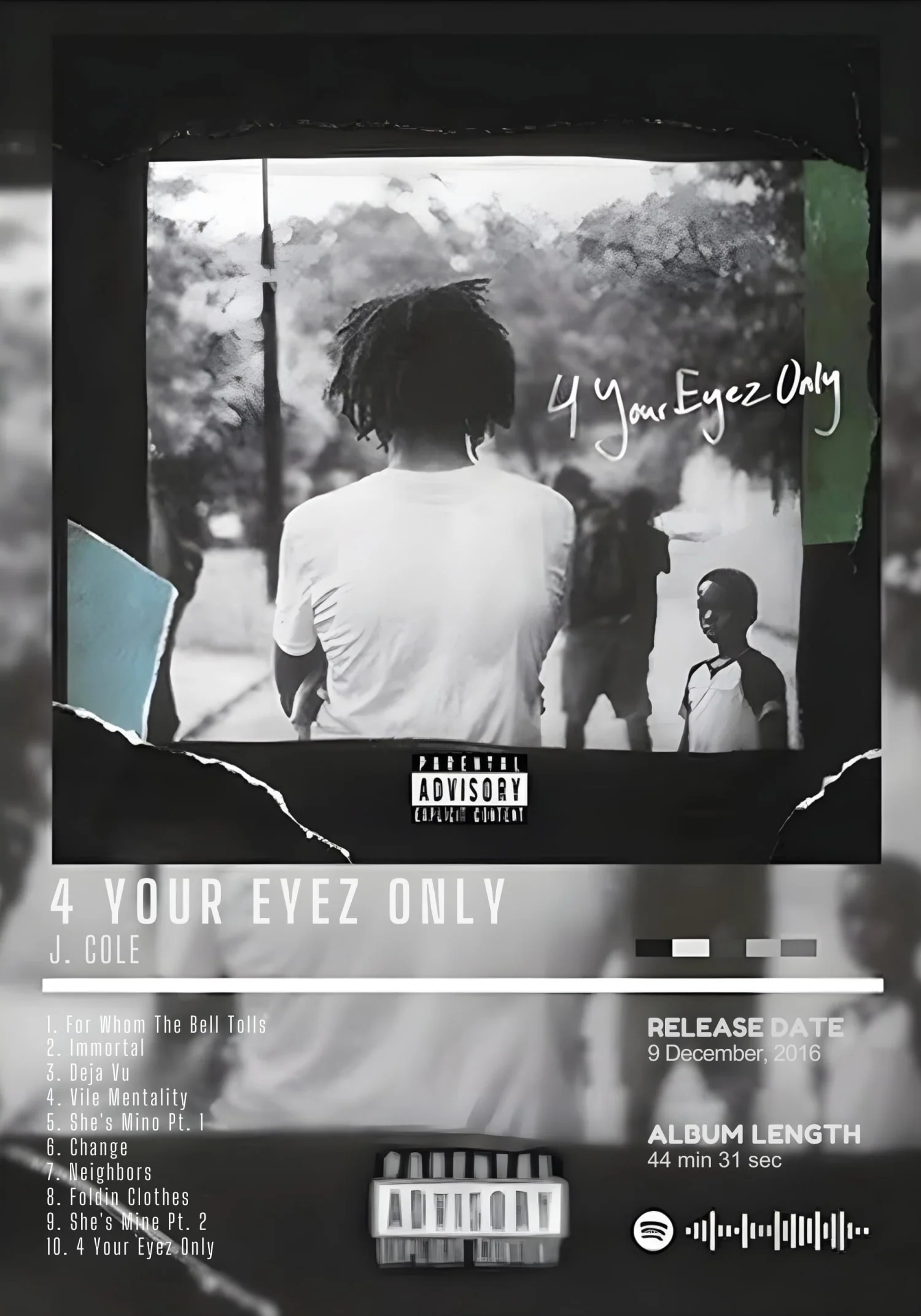 J. Cole | 4 Your Eyez Only Album Cover | Hip Hop Art - Image 4