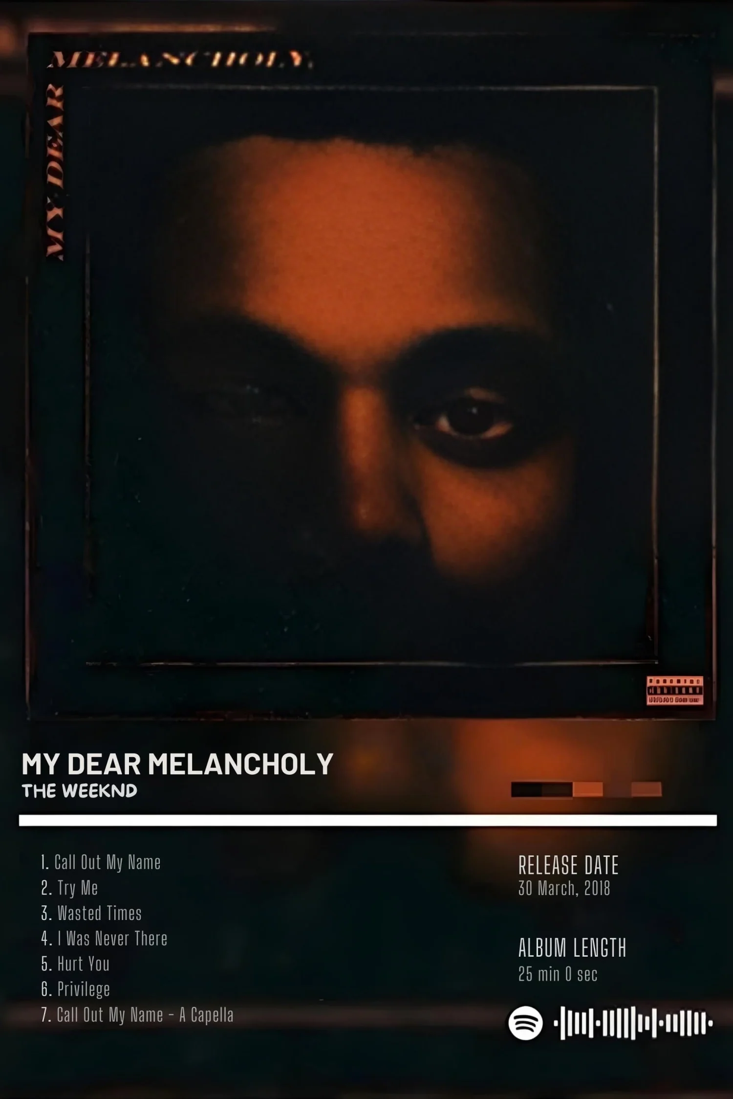 The Weeknd | My Dear Melancholy | Iconic Rap Album Art - Image 4