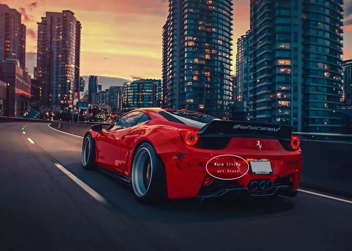 Ferrari F40 | Red Black Luxury Car | Modern Art