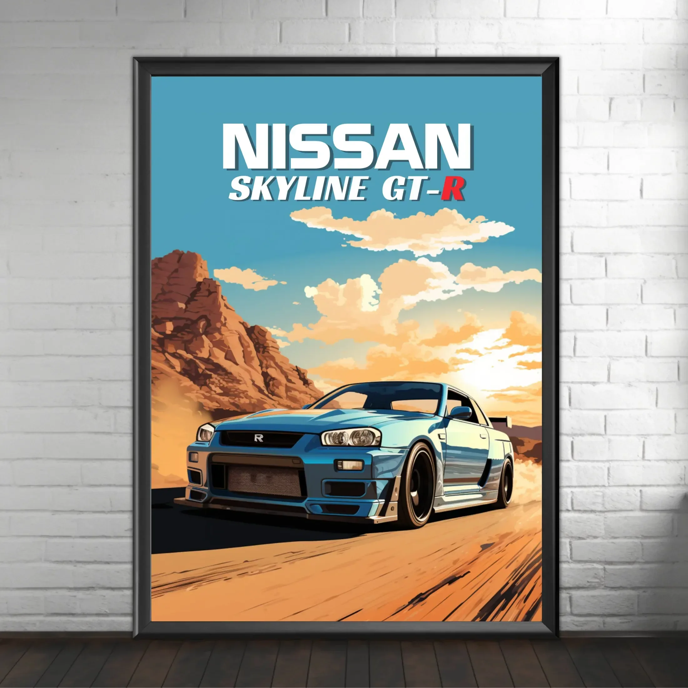 Retro Nissan Skyline GT-R R34 | 1990s Japanese Car Art