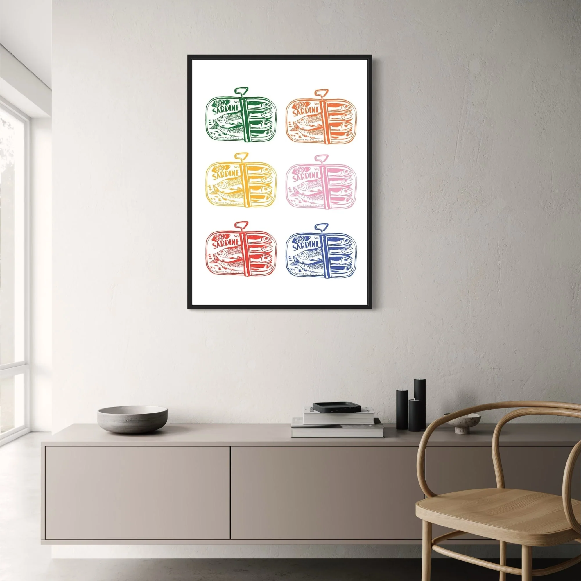 Sardine Blue | Minimalist Seafood Art - Image 2