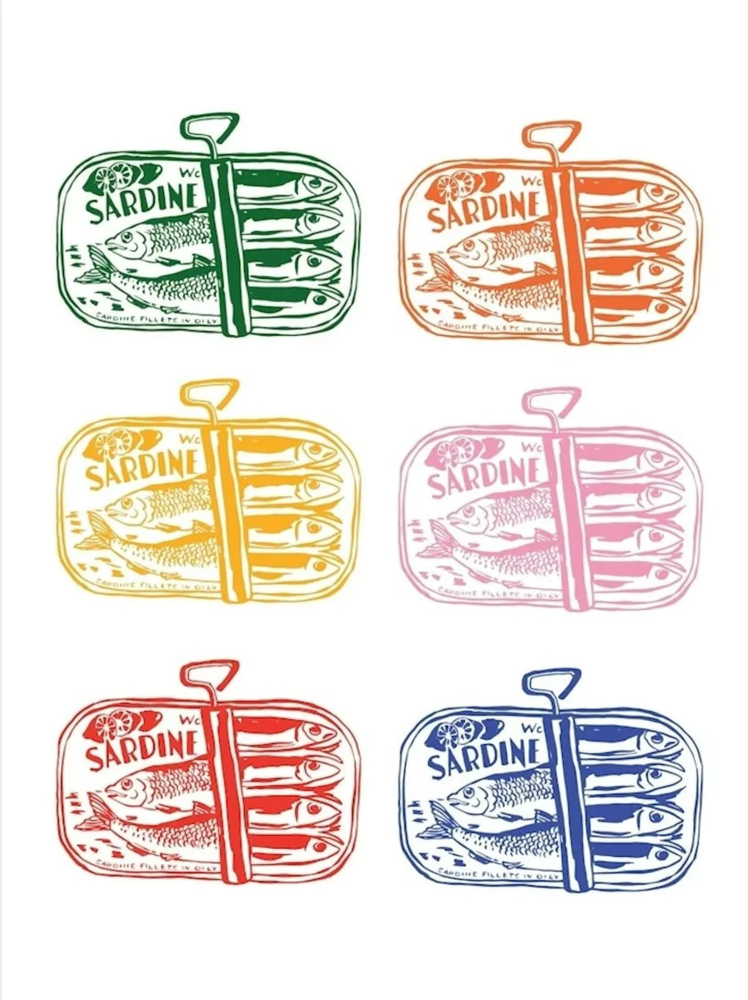 Sardine Blue | Minimalist Seafood Art - Image 4