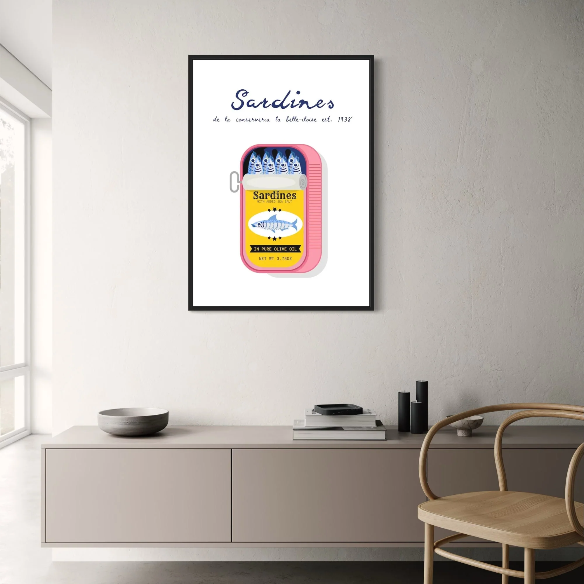Sardines de la Conserverie | Vintage Culinary Art | Retro Decor - Image 2