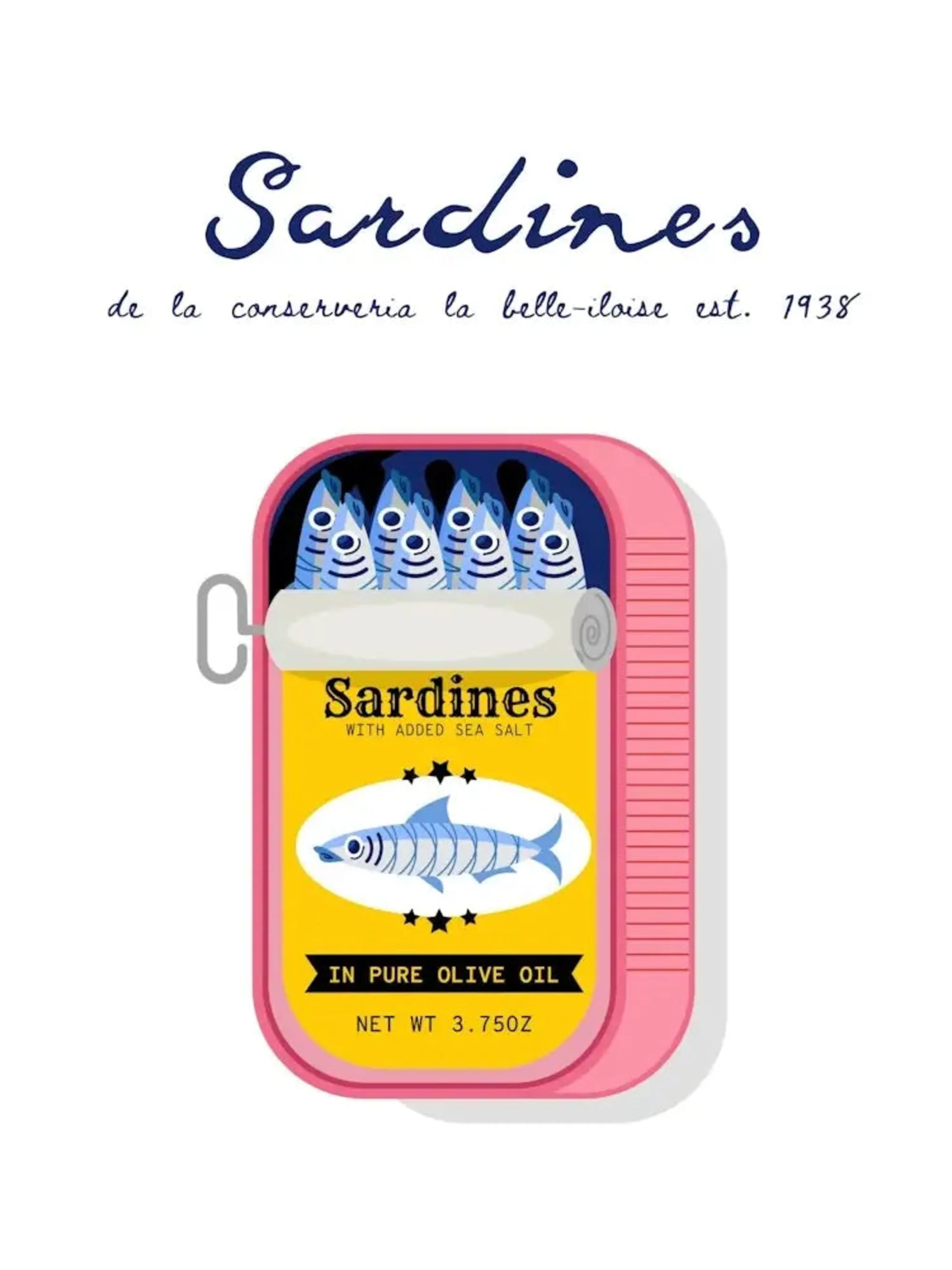 Sardines de la Conserverie | Vintage Culinary Art | Retro Decor - Image 4