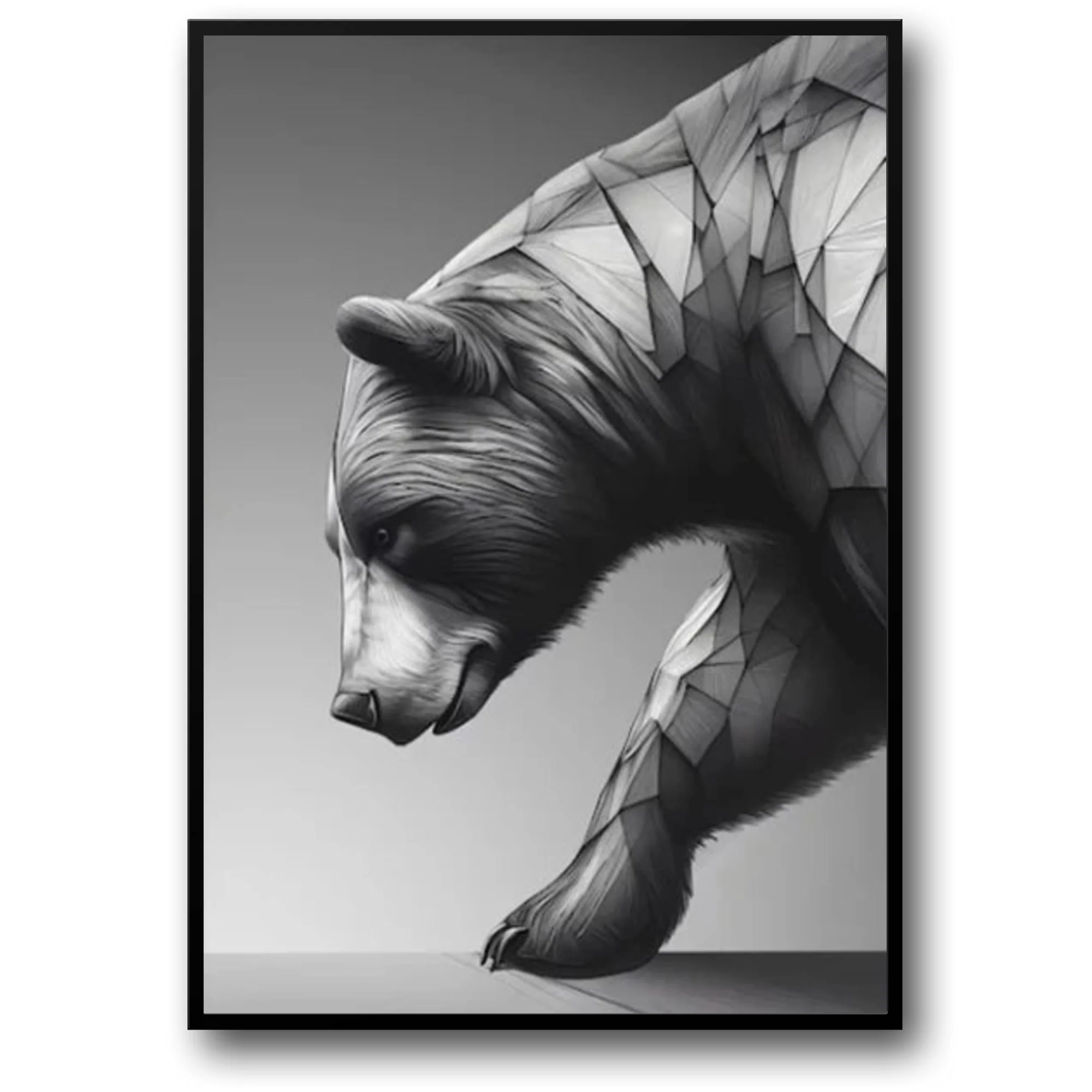 Bull & Bear Market | Abstract Animal Art | Modern Canvas