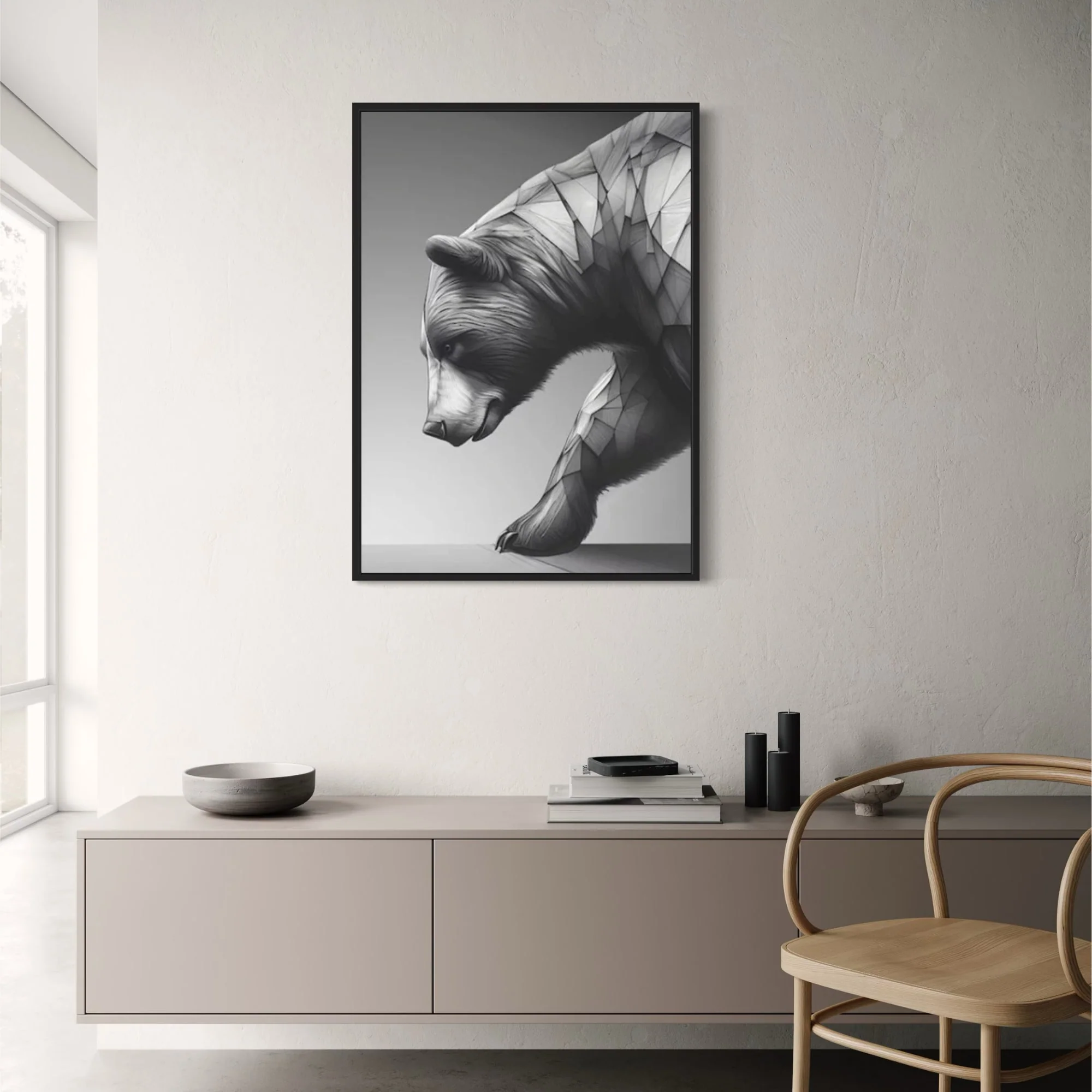 Bull & Bear Market | Abstract Animal Art | Modern Canvas - Image 2