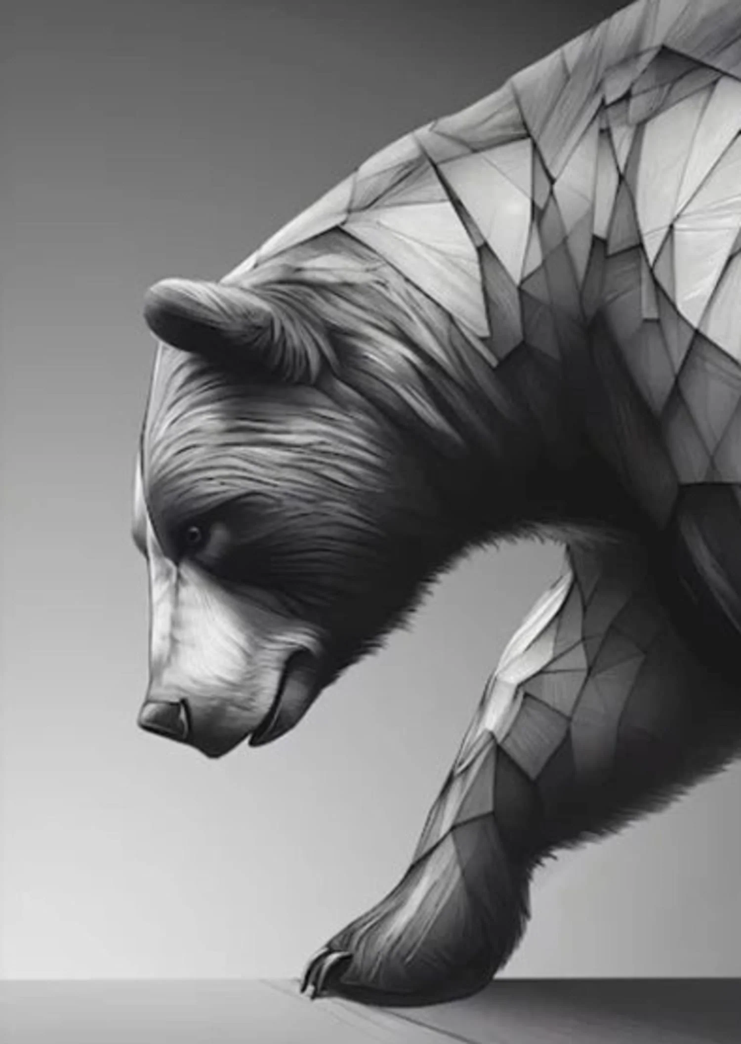 Bull & Bear Market | Abstract Animal Art | Modern Canvas - Image 4